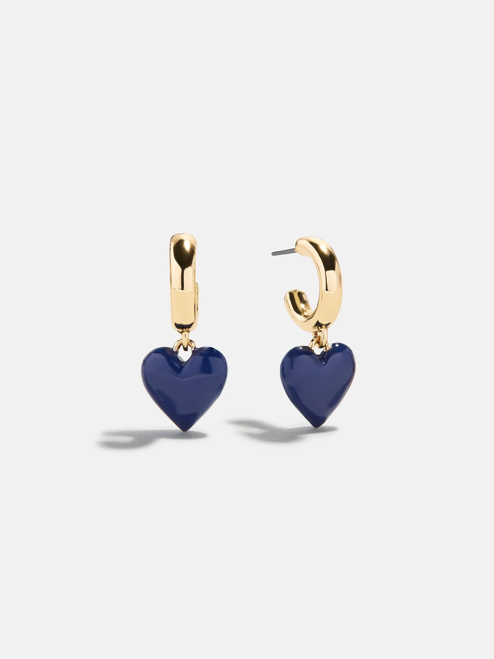 Game Day Heart Drop Earrings - Navy sold by BaubleBar