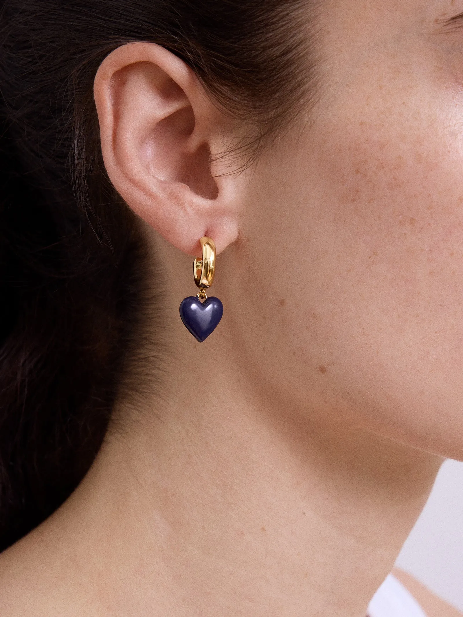 Game Day Heart Drop Earrings - Navy sold by BaubleBar product image thumbnail 2