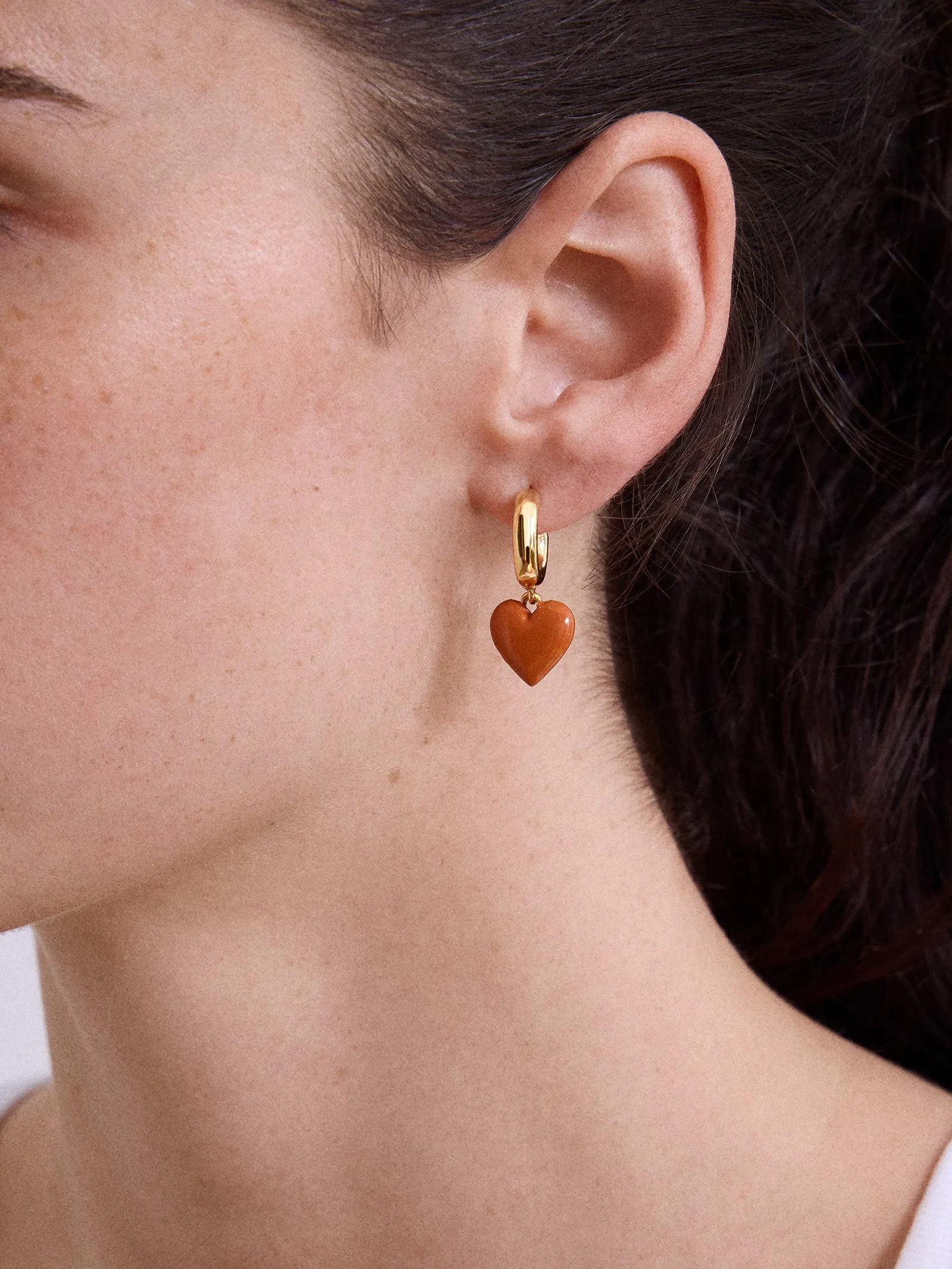 Game Day Heart Drop Earrings - Brown sold by BaubleBar product image thumbnail 2