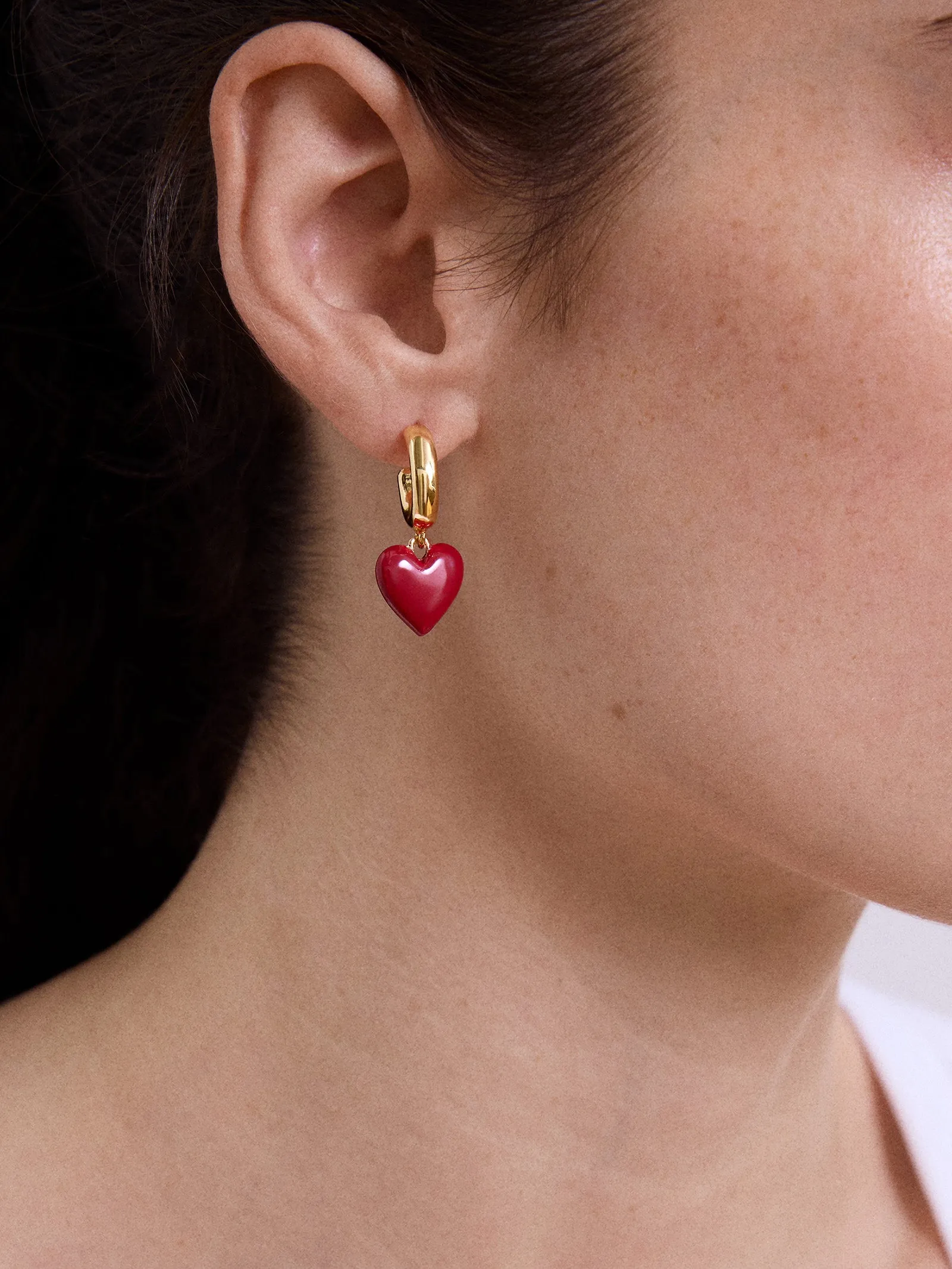 Game Day Heart Drop Earrings - Dark Red sold by BaubleBar product image thumbnail 2
