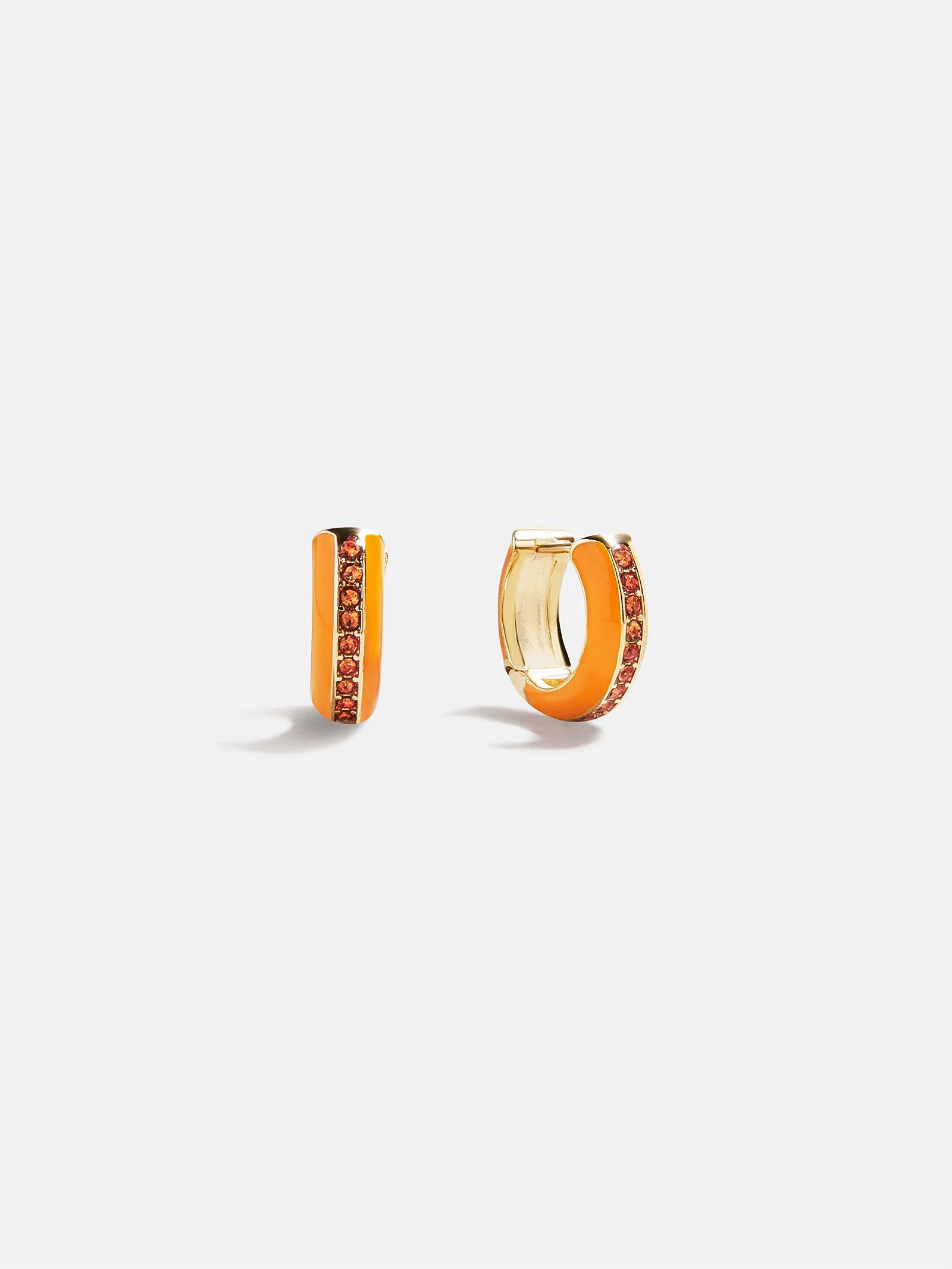 Game Day Enamel Huggie Earrings - Light Orange sold by BaubleBar