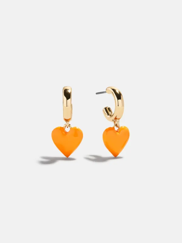 Game Day Heart Drop Earrings - Light Orange sold by BaubleBar