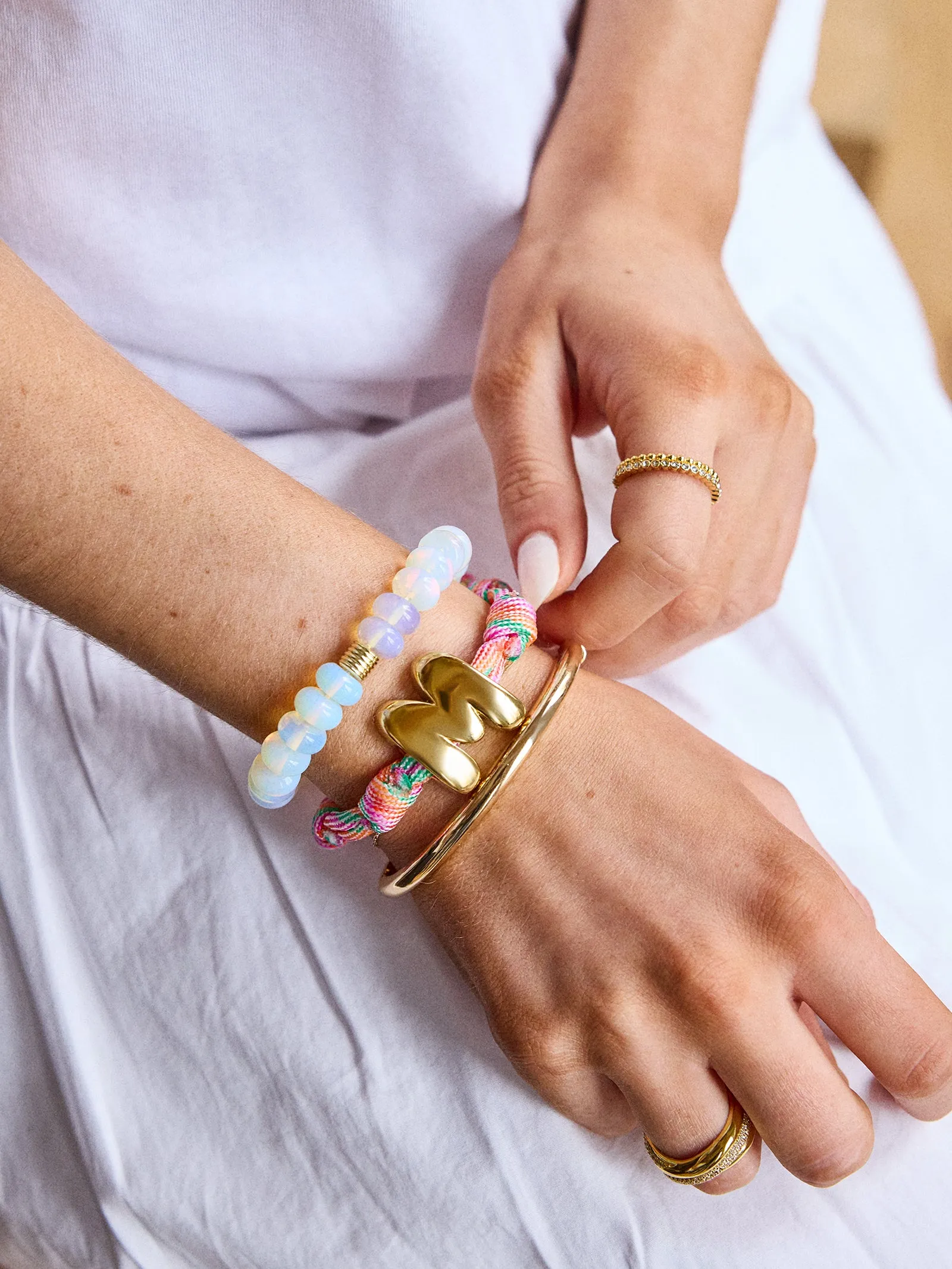Knotty Initial Custom Bracelet - Fuchsia sold by BaubleBar product image thumbnail 2