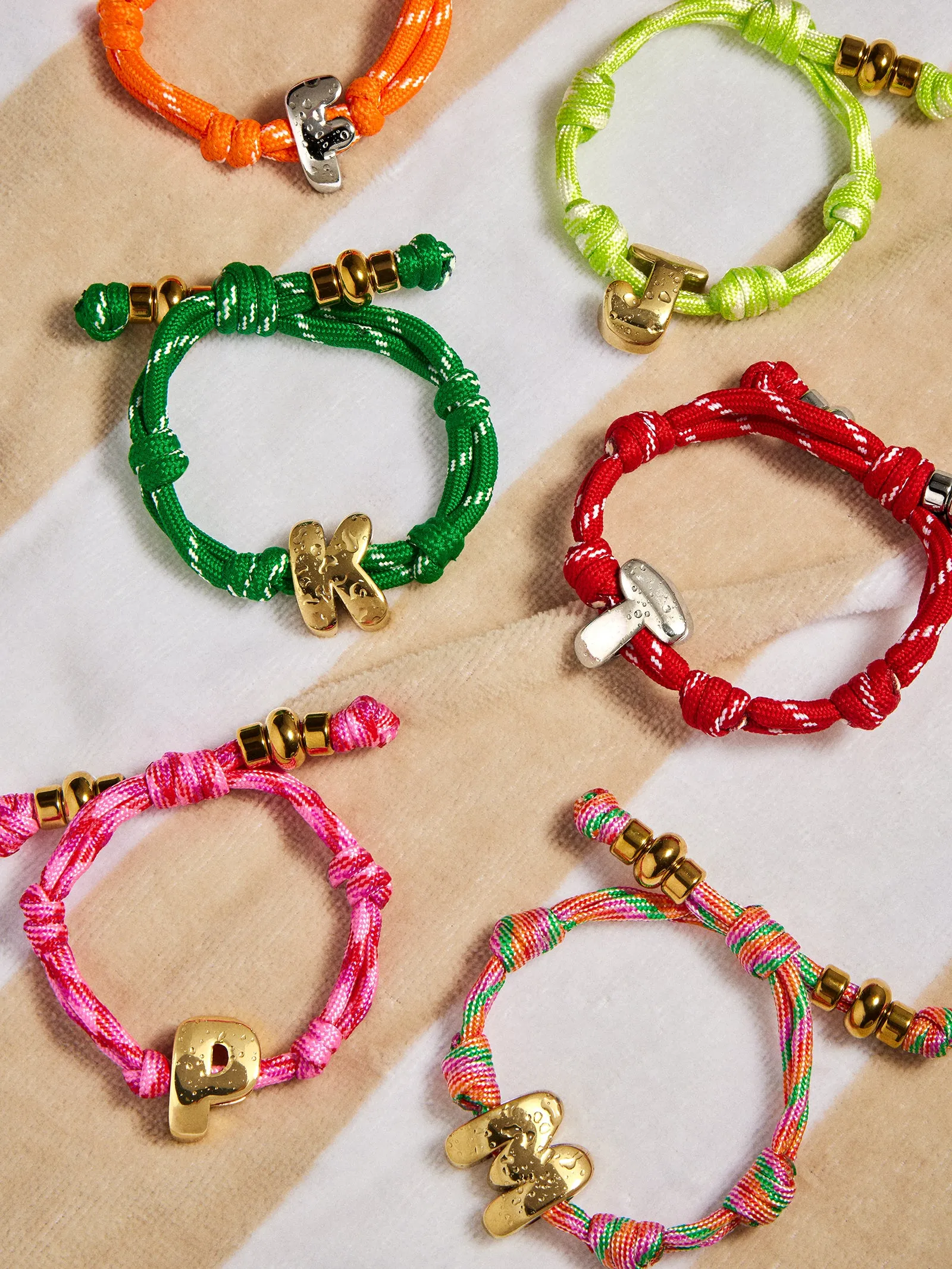 Knotty Initial Custom Bracelet - Bright Green Single Letter sold by BaubleBar product image thumbnail 4