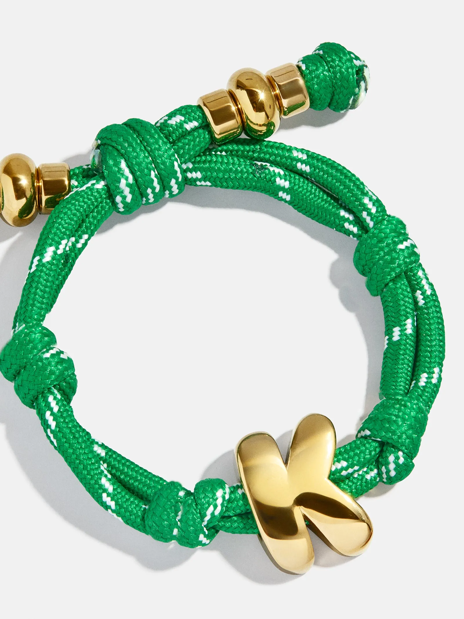 Knotty Initial Custom Bracelet - Bright Green Single Letter sold by BaubleBar