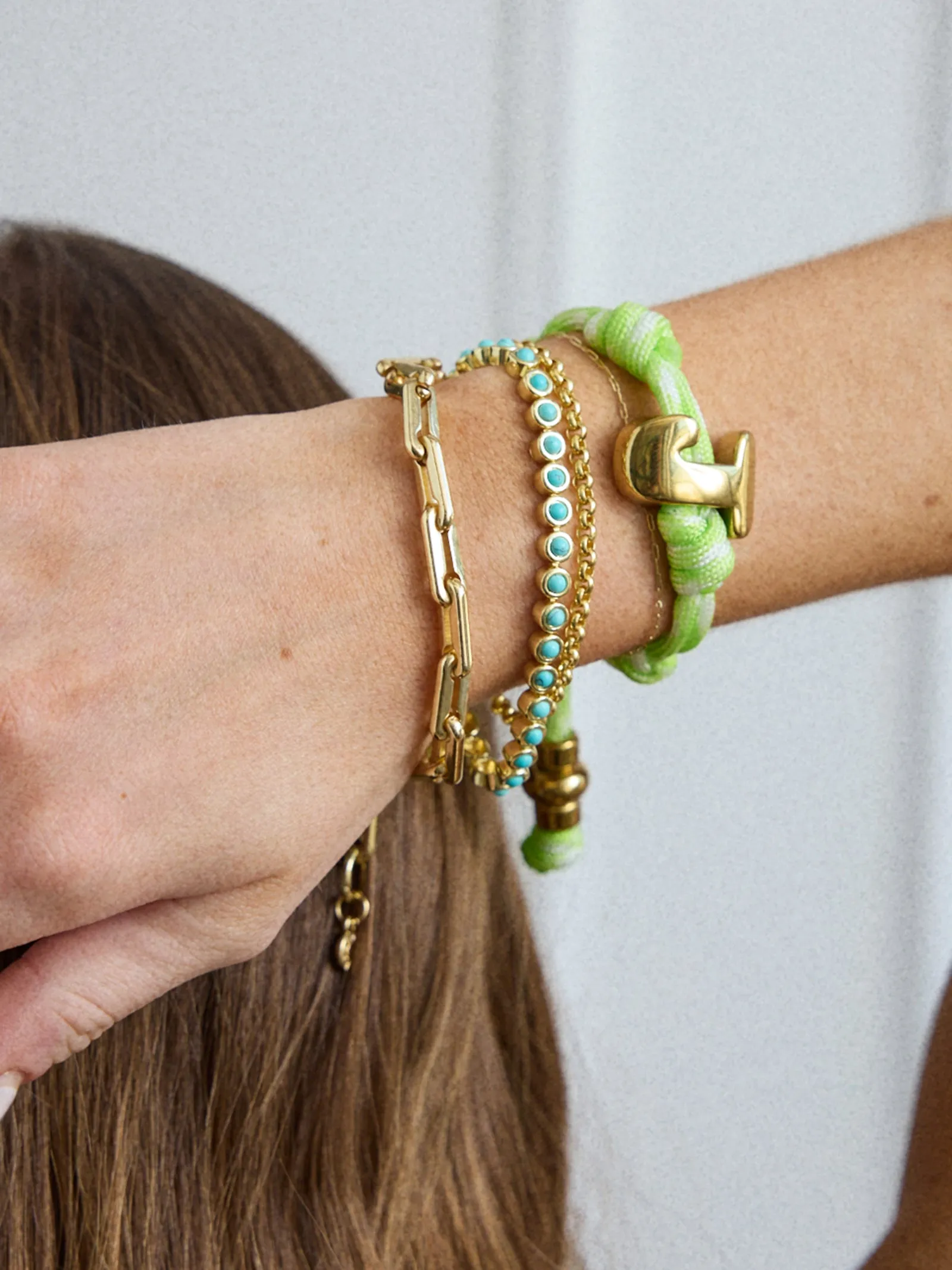 Knotty Initial Custom Bracelet - Lime Green sold by BaubleBar product image thumbnail 2