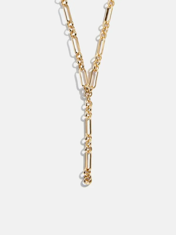 Liv Chunky Lariat Necklace - Gold sold by BaubleBar