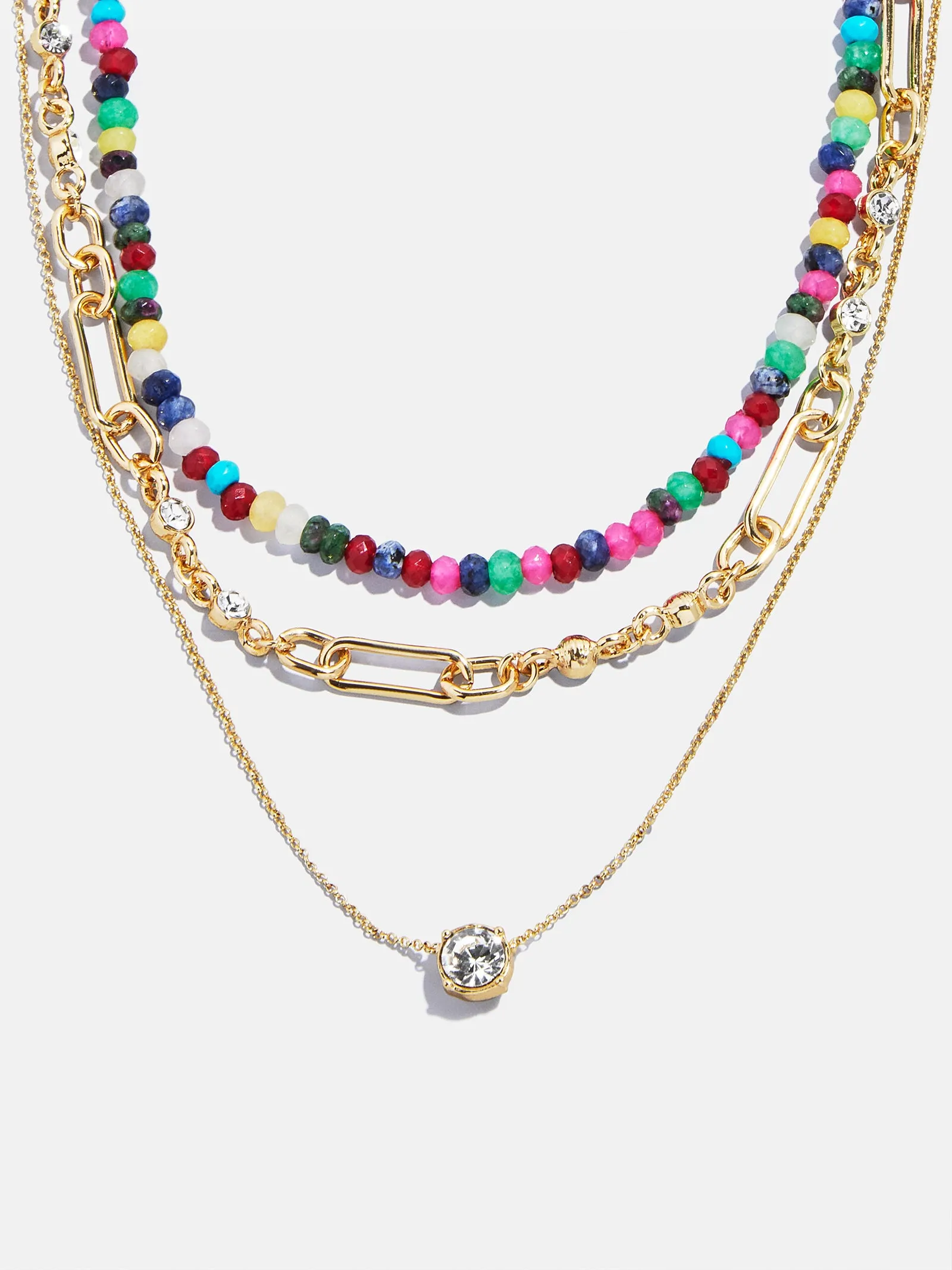 Portia Layered Necklace - Gold/Multi sold by BaubleBar