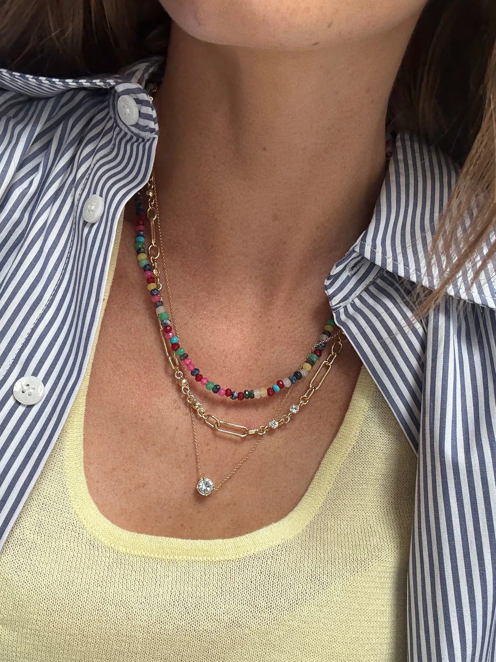 Portia Layered Necklace - Gold/Multi sold by BaubleBar product image thumbnail 2