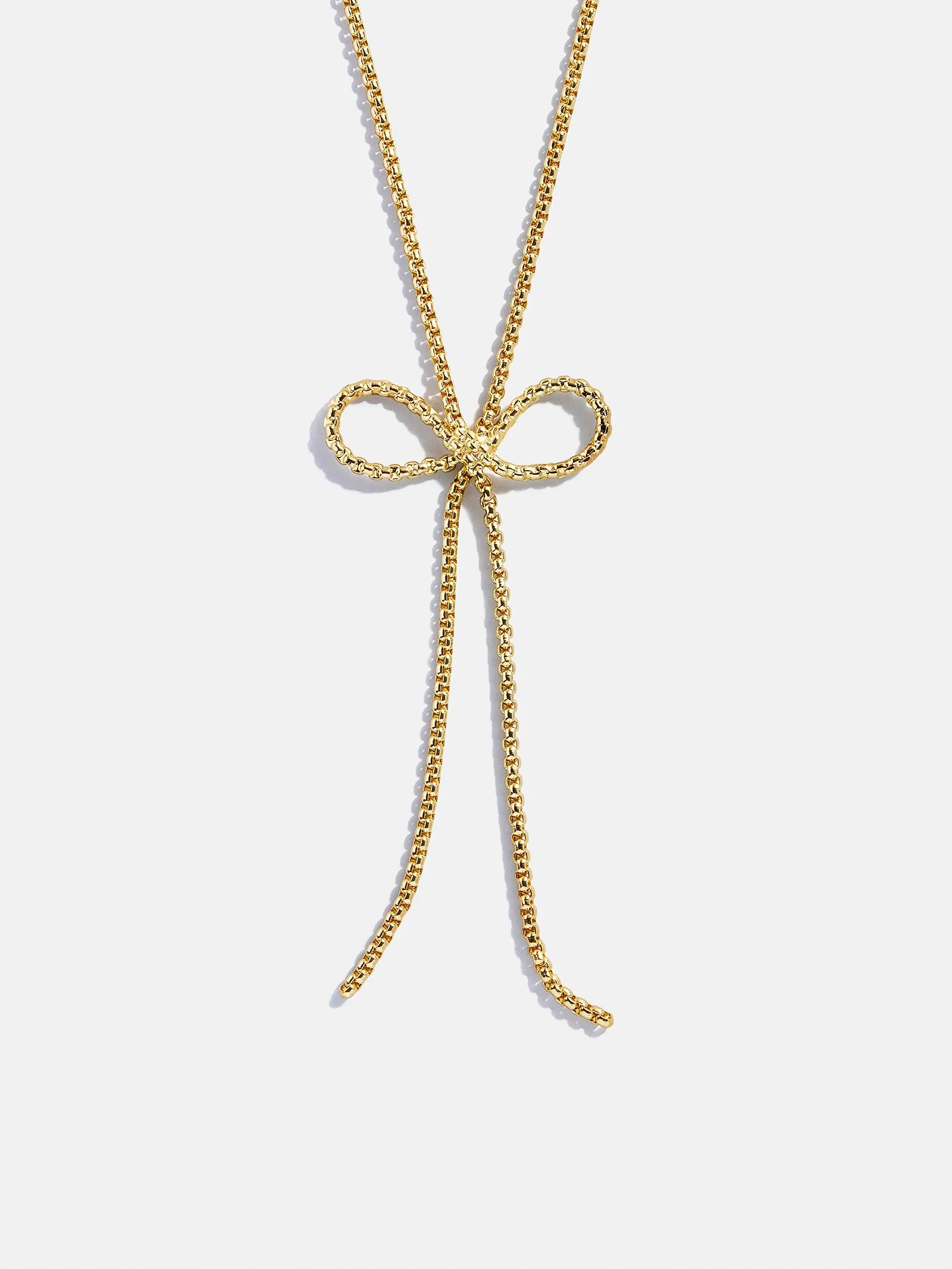 Gigi Bow Lariat Necklace - Gold sold by BaubleBar