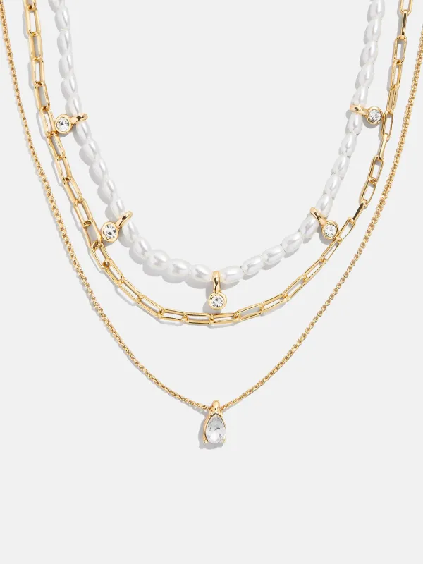 Sylvia Layered Necklace - Gold/White sold by BaubleBar