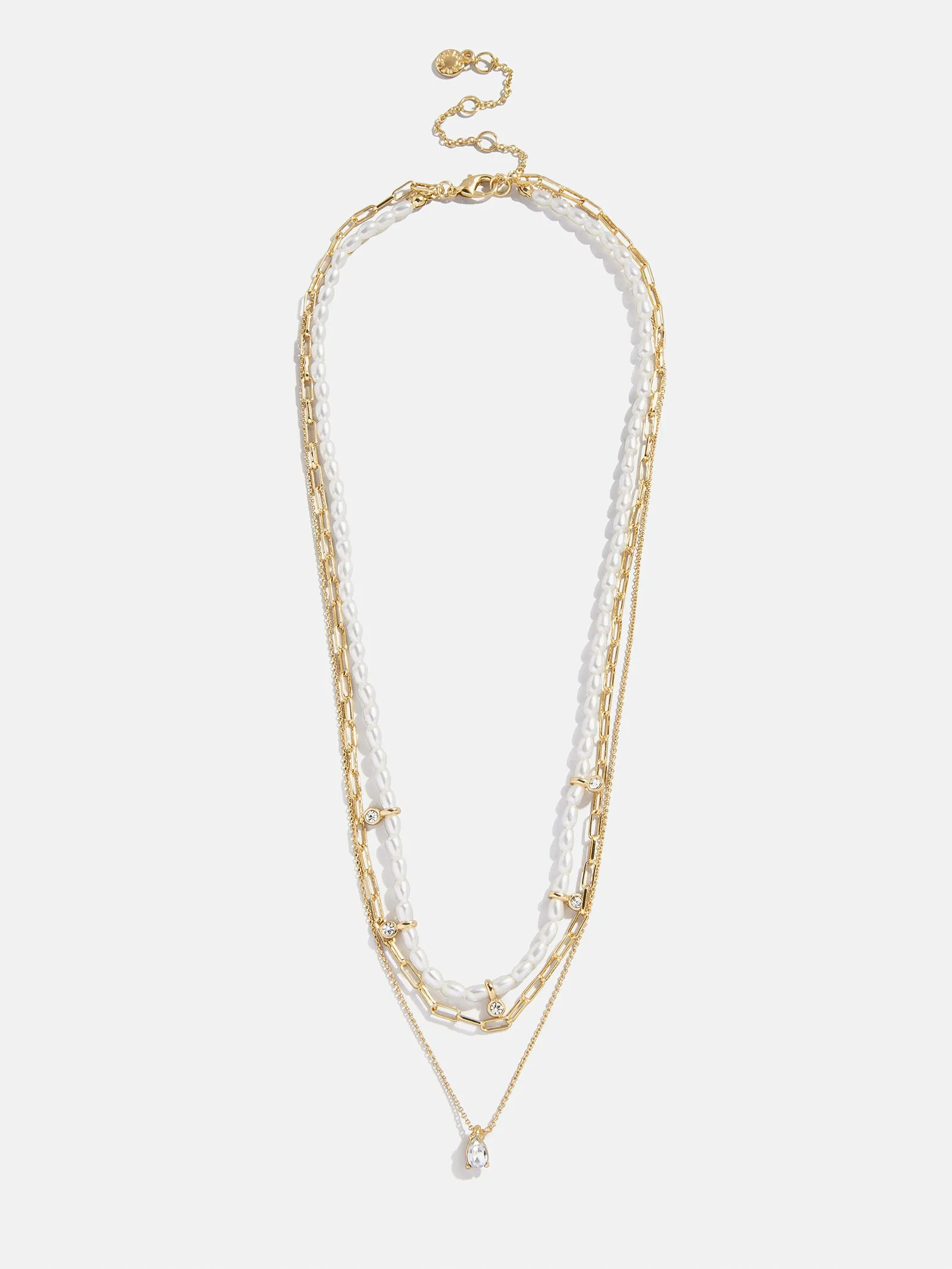 Sylvia Layered Necklace - Gold/White sold by BaubleBar product image thumbnail 4