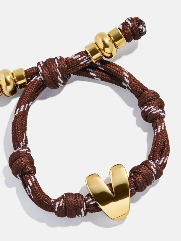 Knotty Initial Custom Bracelet - Mocha Brown sold by BaubleBar