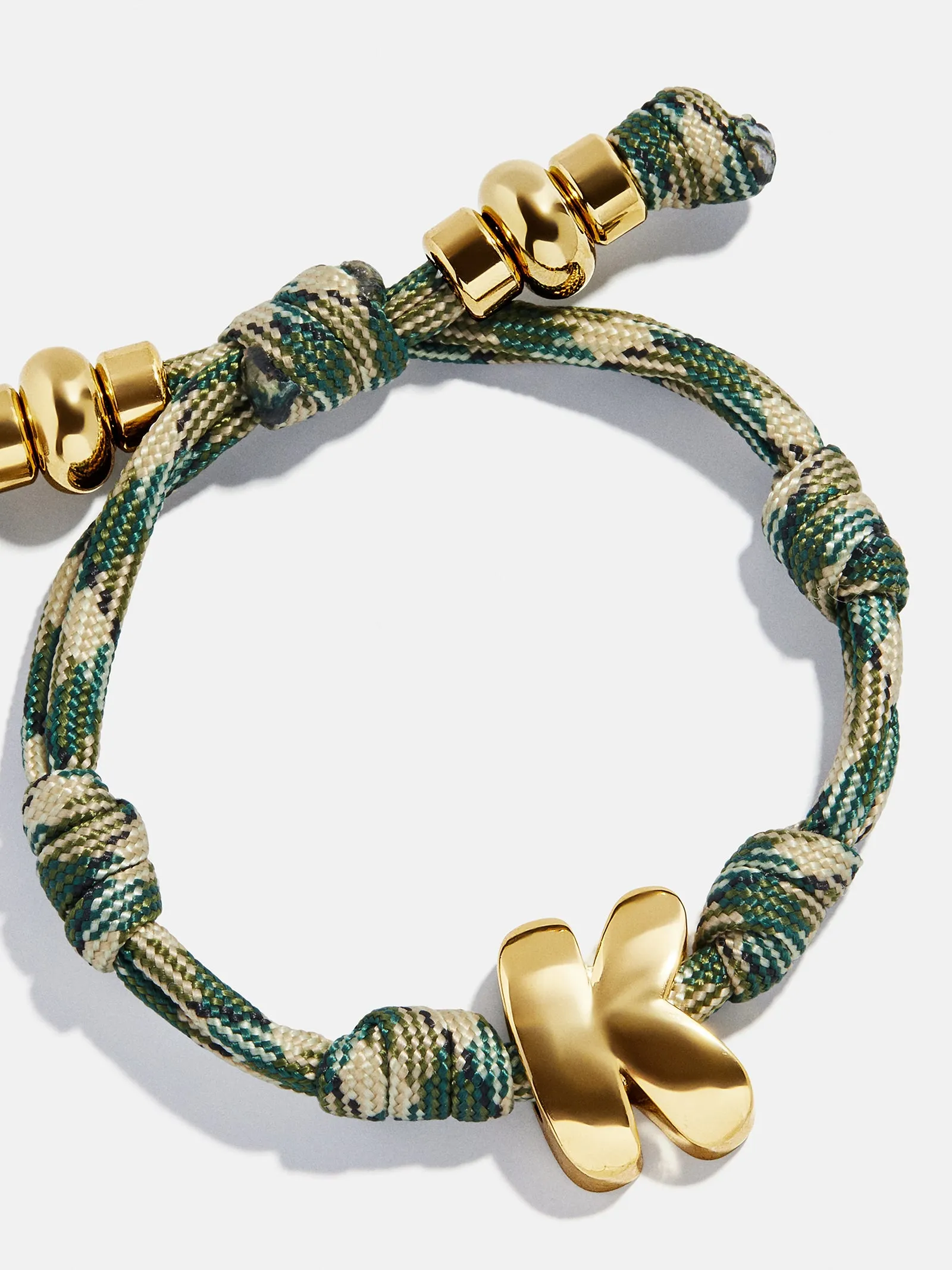 Knotty Initial Custom Bracelet - Camo Single Letter sold by BaubleBar