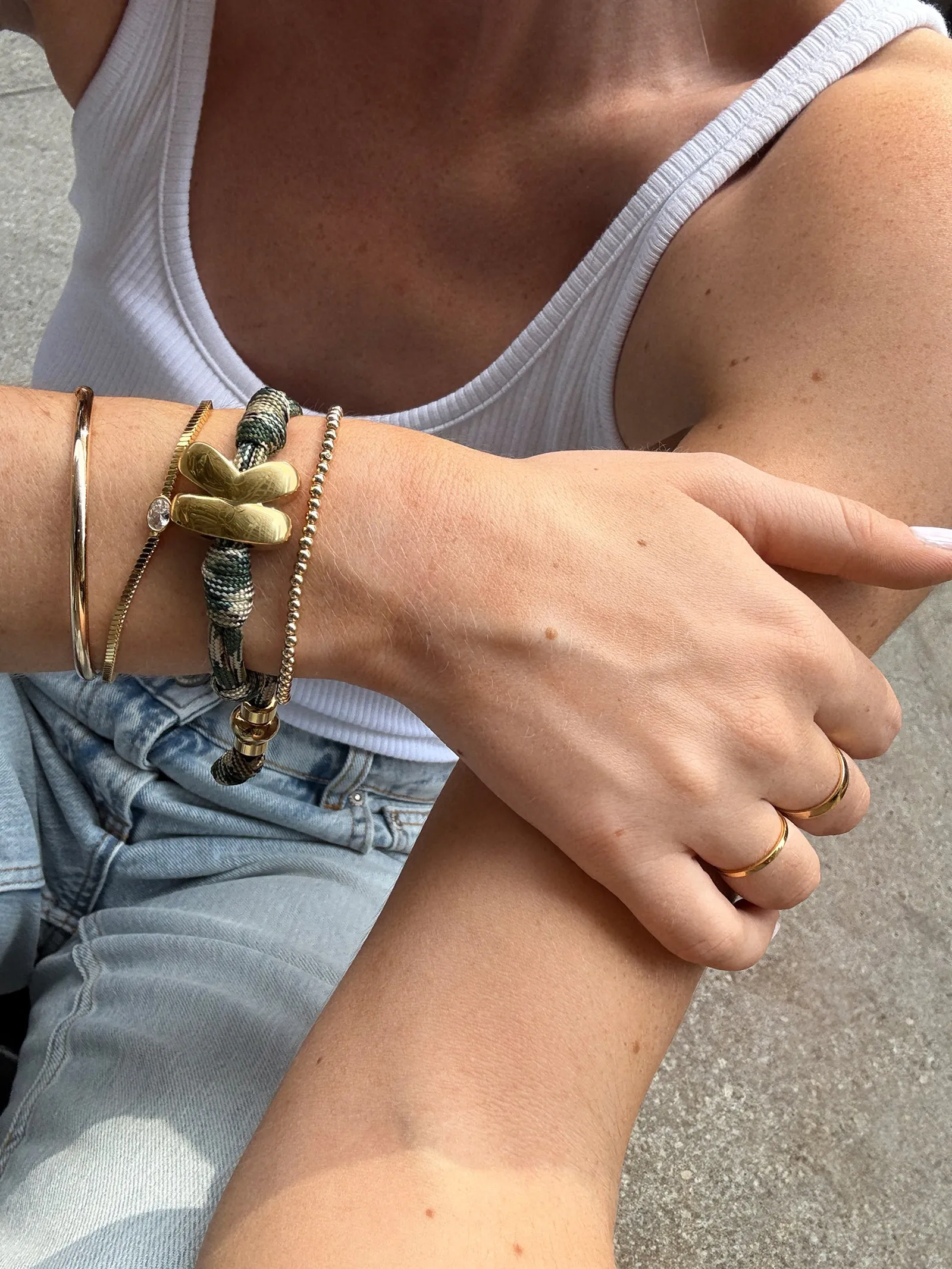 Knotty Initial Custom Bracelet - Camo Single Letter sold by BaubleBar product image thumbnail 2