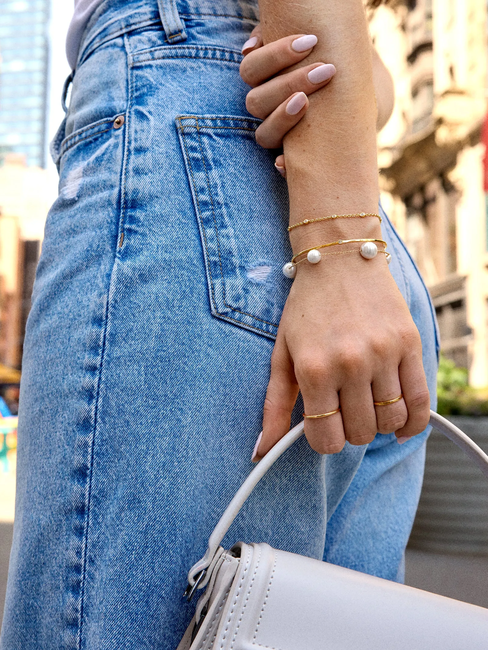 Blair Pearl Bracelet - White sold by BaubleBar product image thumbnail 3