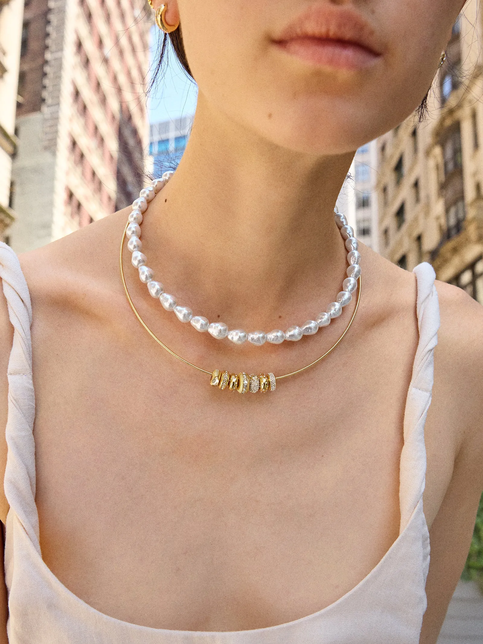 Ondine Pearl Collar Necklace - White sold by BaubleBar product image thumbnail 3