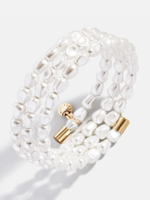 Ondine Pearl Cuff Bracelet - White sold by BaubleBar