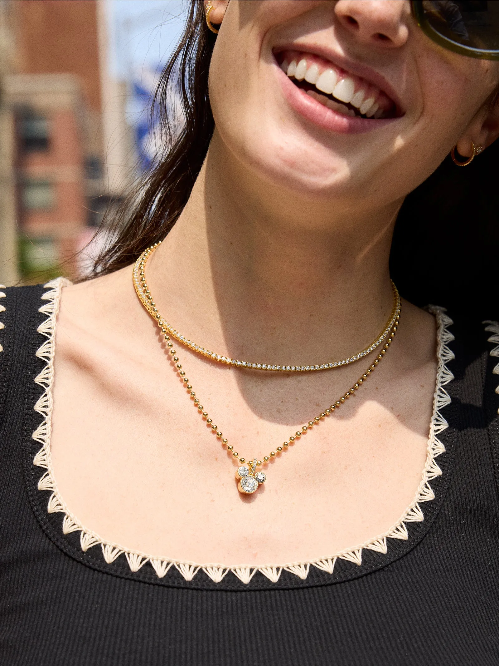 Disney Mickey Mouse Pisa Necklace - Gold/Pavé sold by BaubleBar product image thumbnail 2