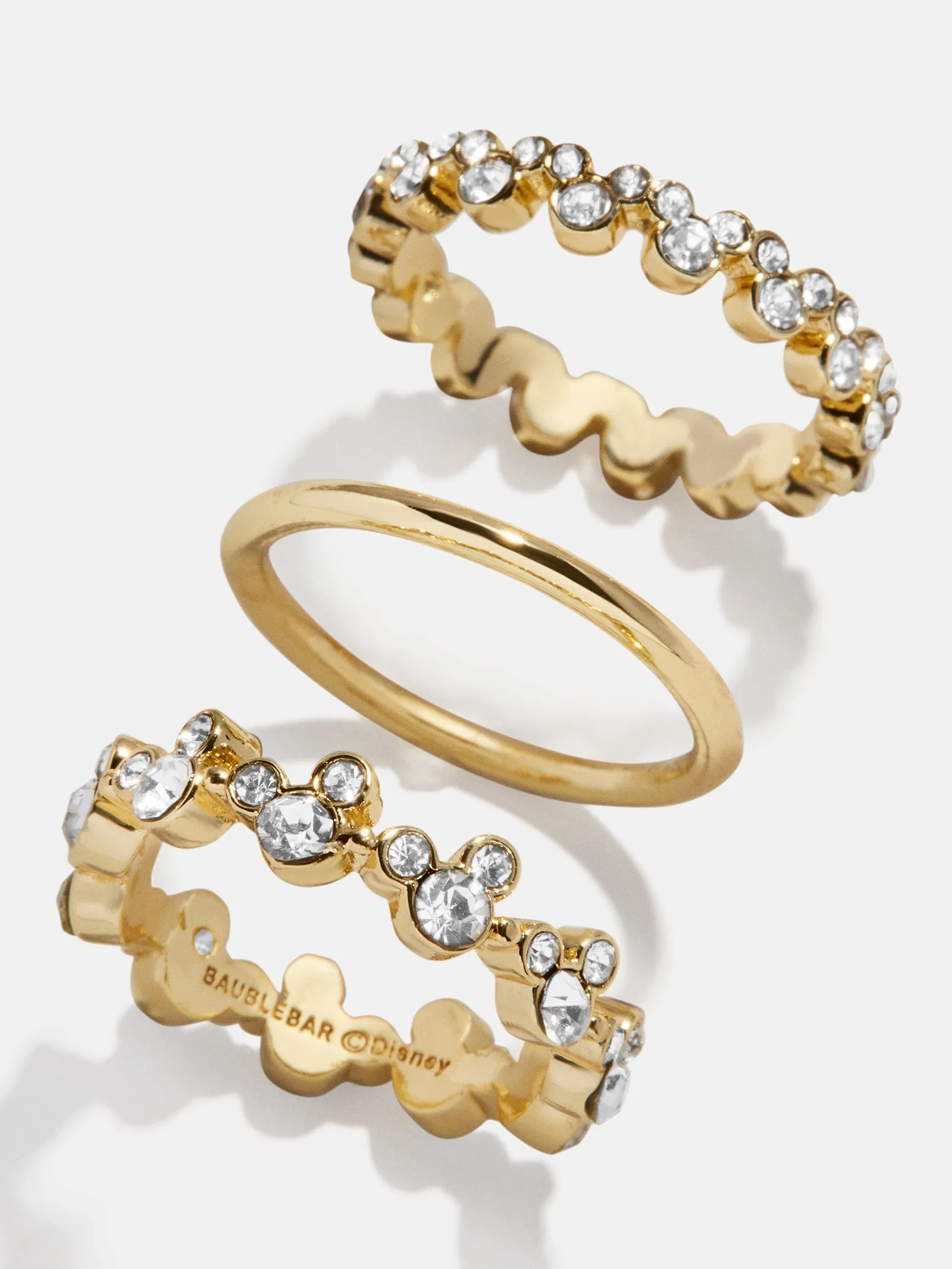 Disney Mickey Mouse Ring Set - Gold/Pavé sold by BaubleBar