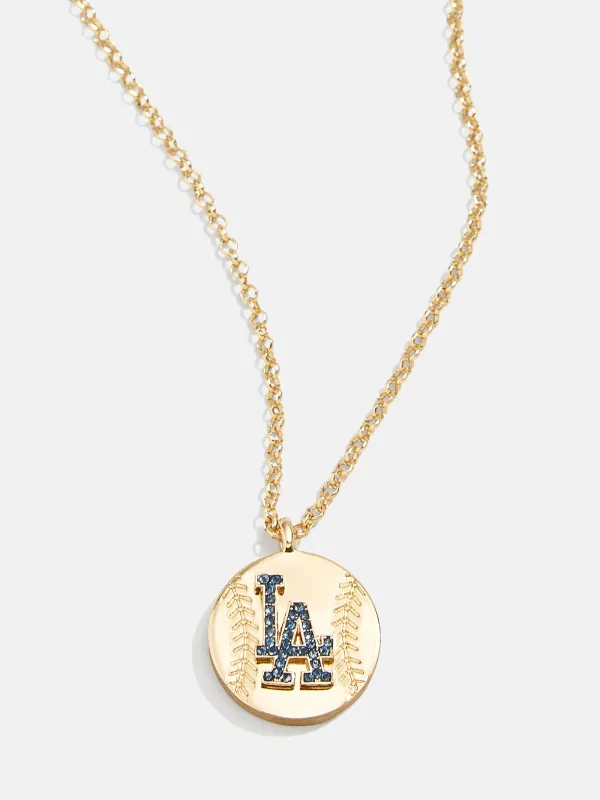 MLB Gold Baseball Charm Necklace - Los Angeles Dodgers sold by BaubleBar