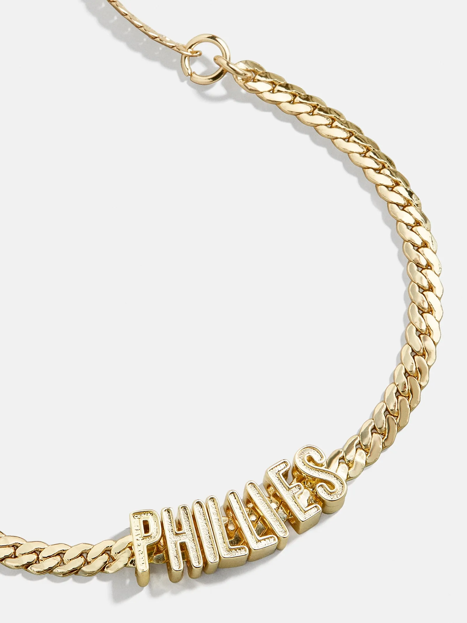 MLB Gold Curb Chain Bracelet - Philadelphia Phillies sold by BaubleBar