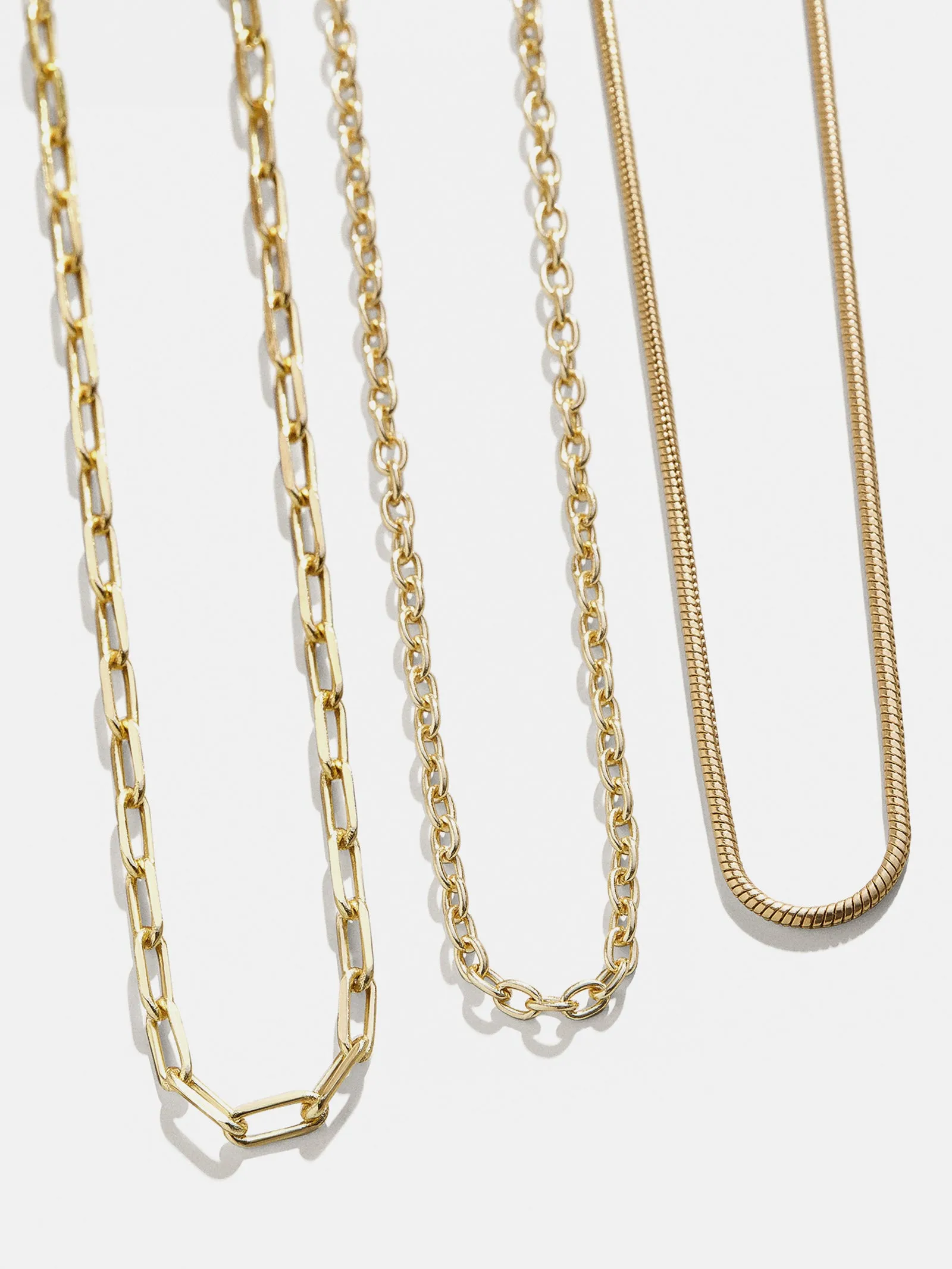 Cluster Charm Necklace Chain - Gold Paperclip Chain sold by BaubleBar