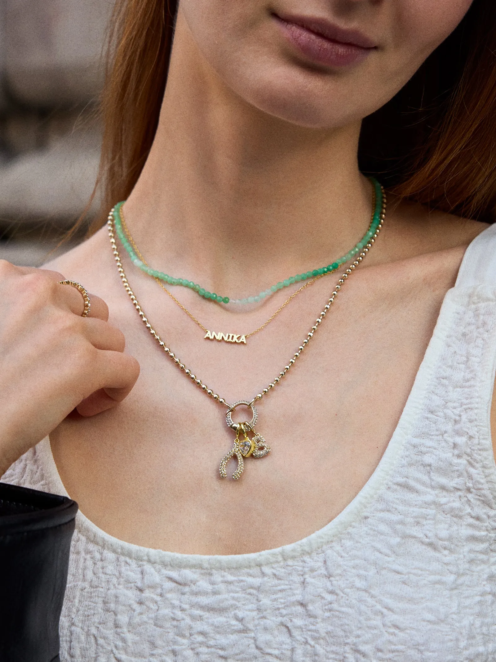 Cluster Charm Necklace Chain - Ball Chain & Charm Ring sold by BaubleBar product image thumbnail 2