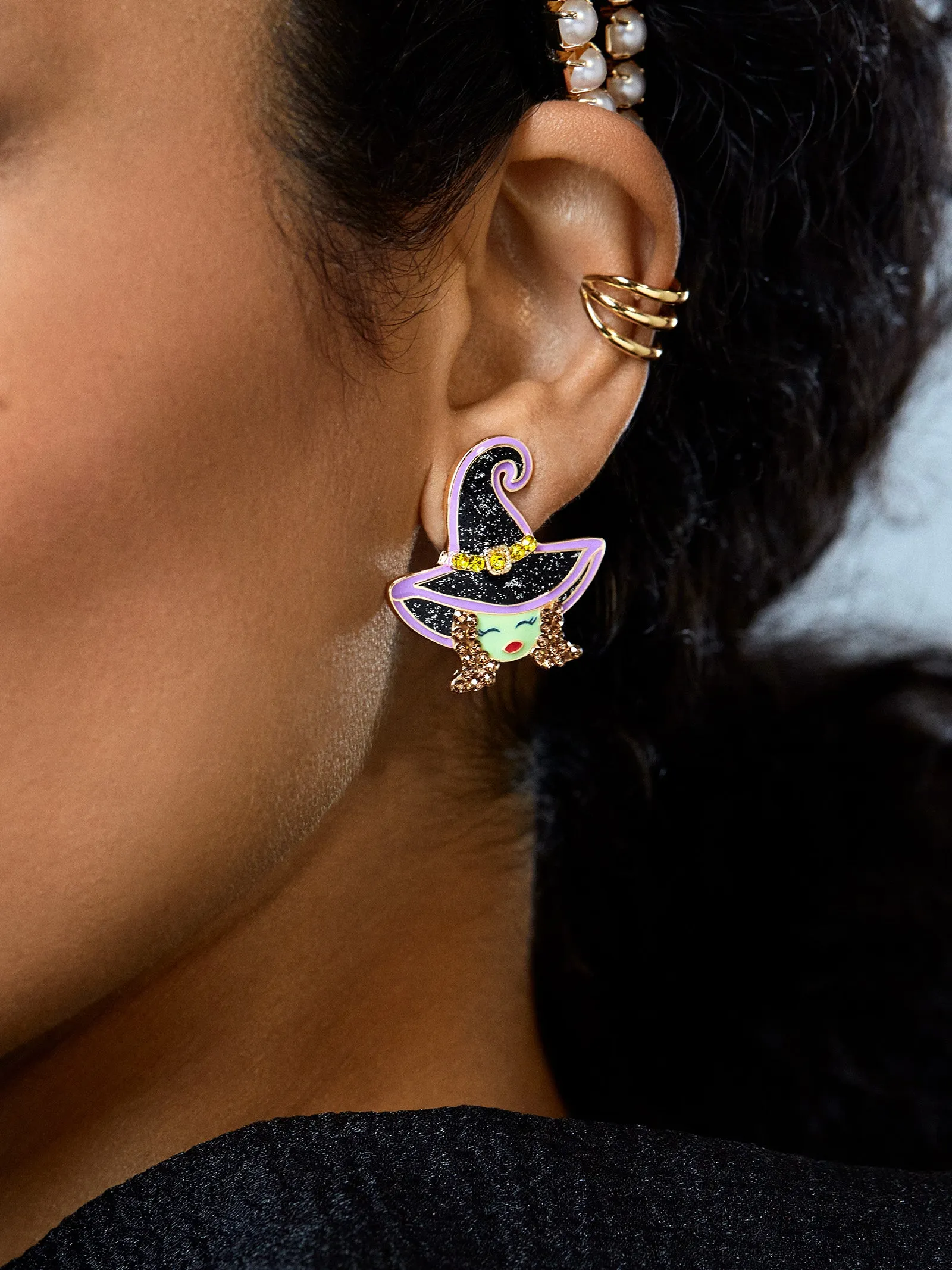 Bad Witch Behavior Earrings - Black sold by BaubleBar product image thumbnail 3