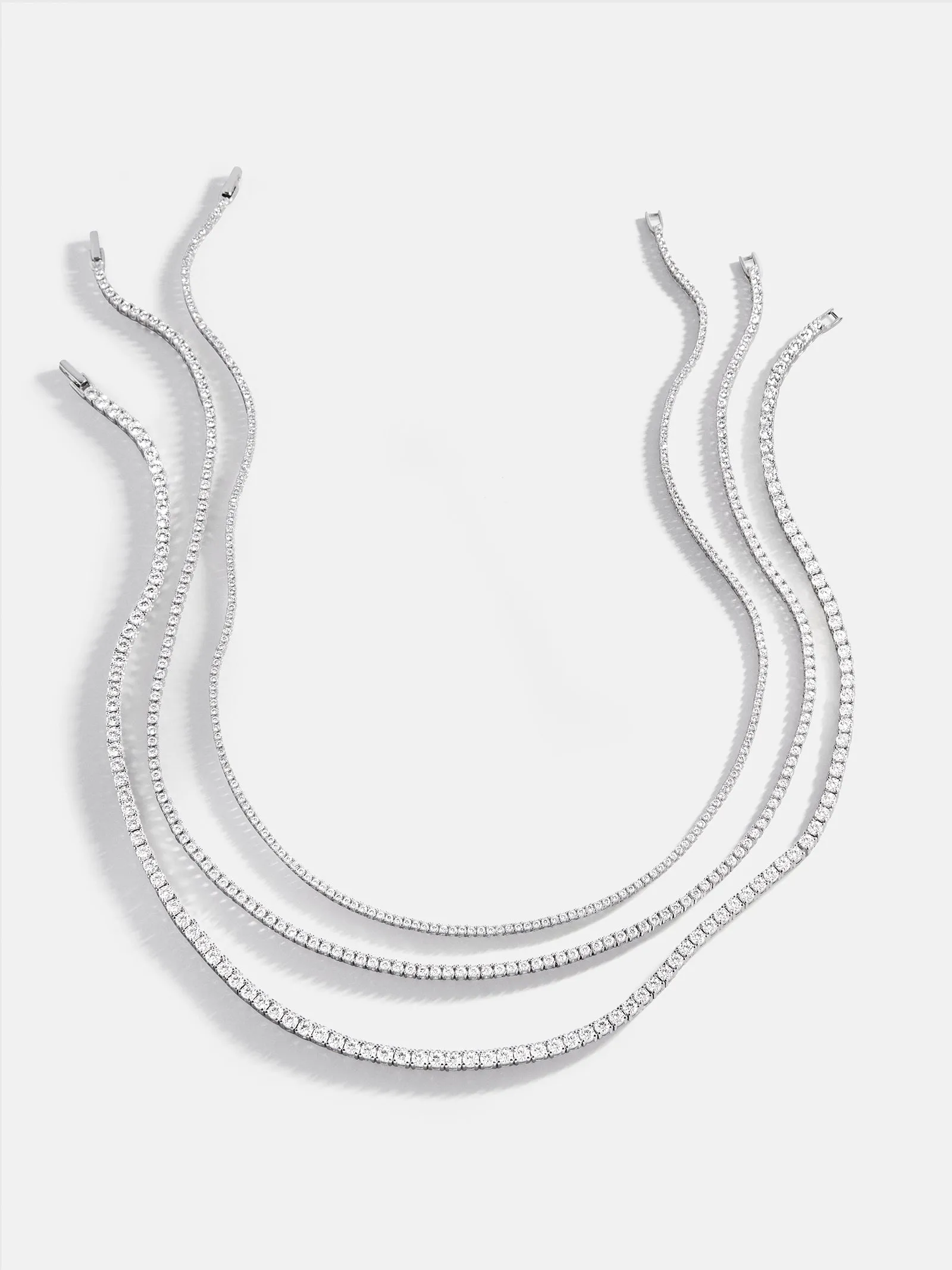 Billie Sterling Silver Tennis Necklace - Sterling Silver sold by BaubleBar