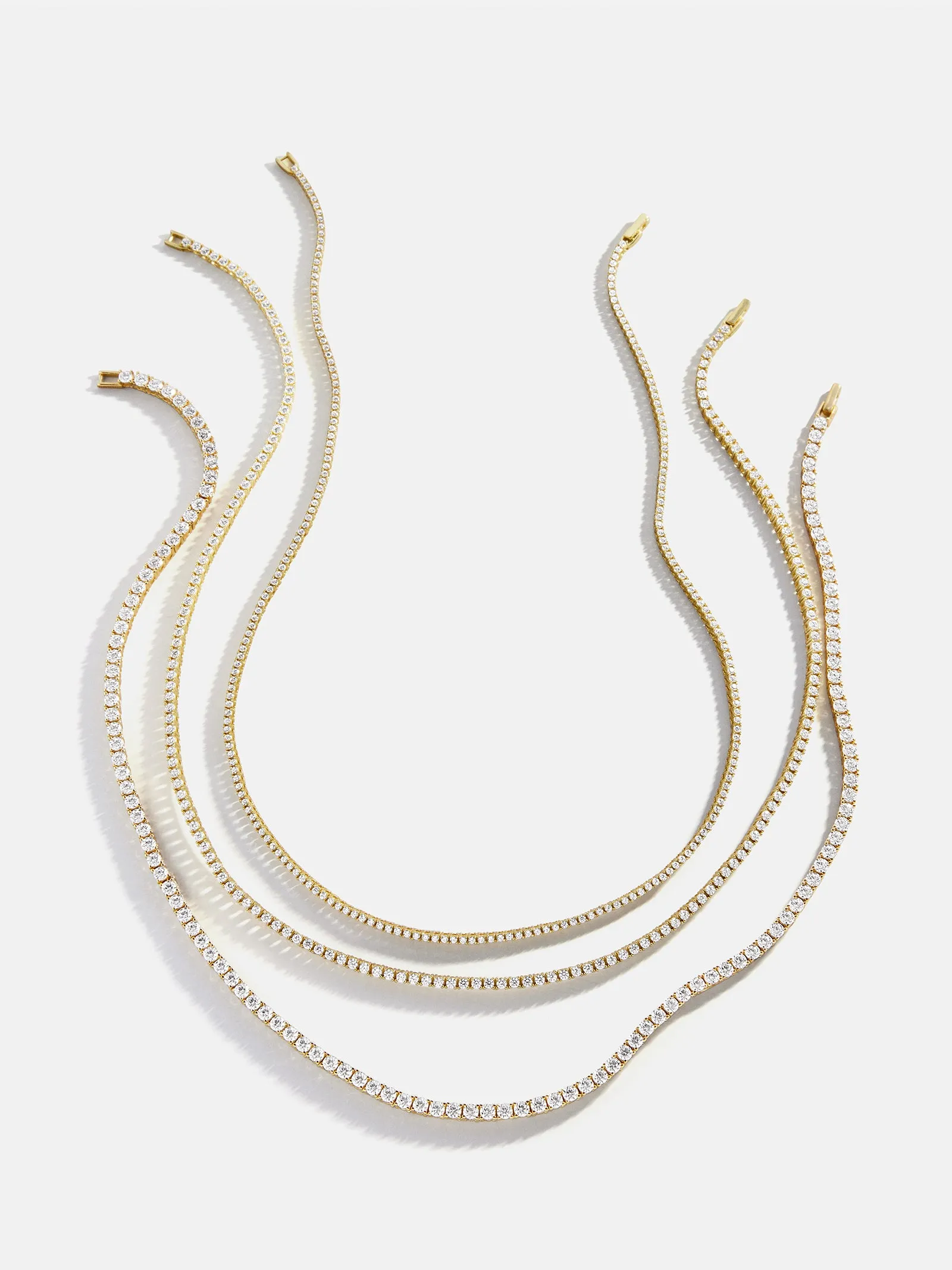 Billie 18K Gold Tennis Necklace - 18K Gold Plated Sterling Silver sold by BaubleBar