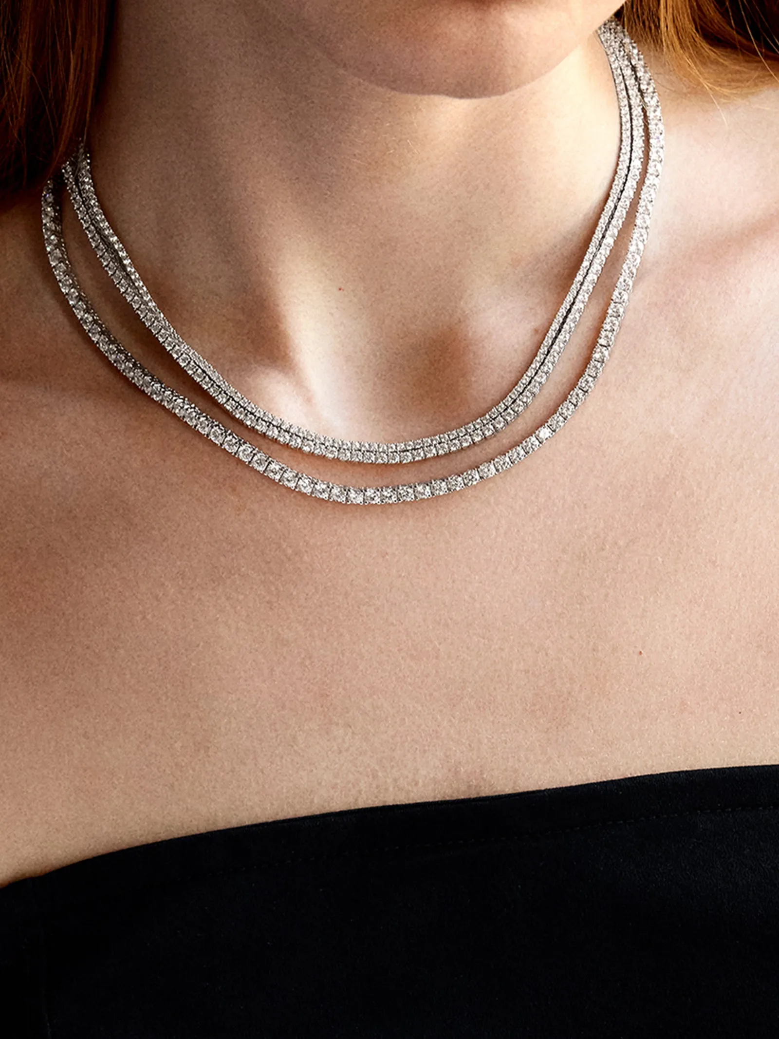 Billie Silver Tennis Necklace - Rhodium Plated Silver sold by BaubleBar product image thumbnail 3