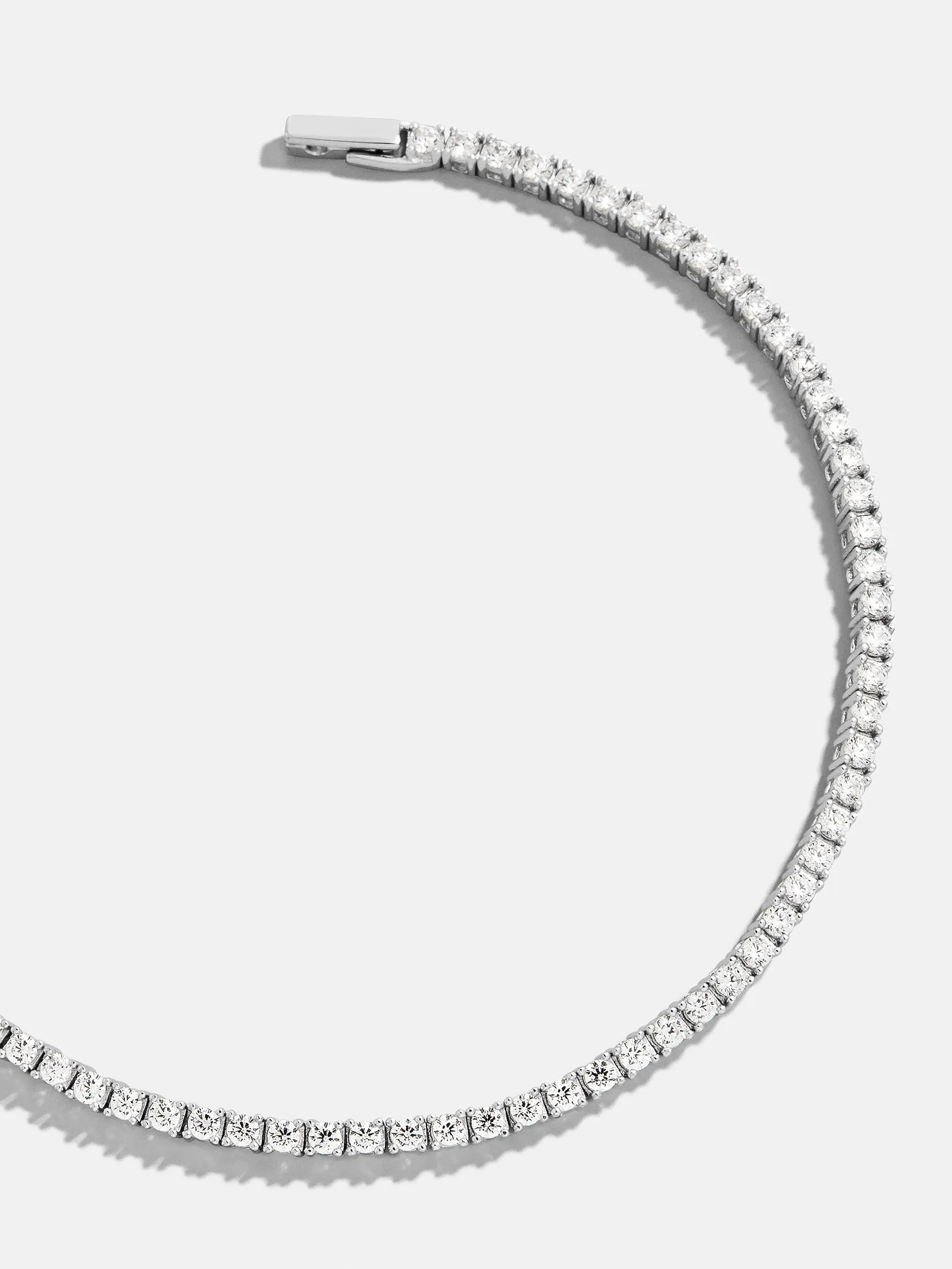 Billie Silver Tennis Bracelet - Rhodium Plated Silver sold by BaubleBar product image thumbnail 5