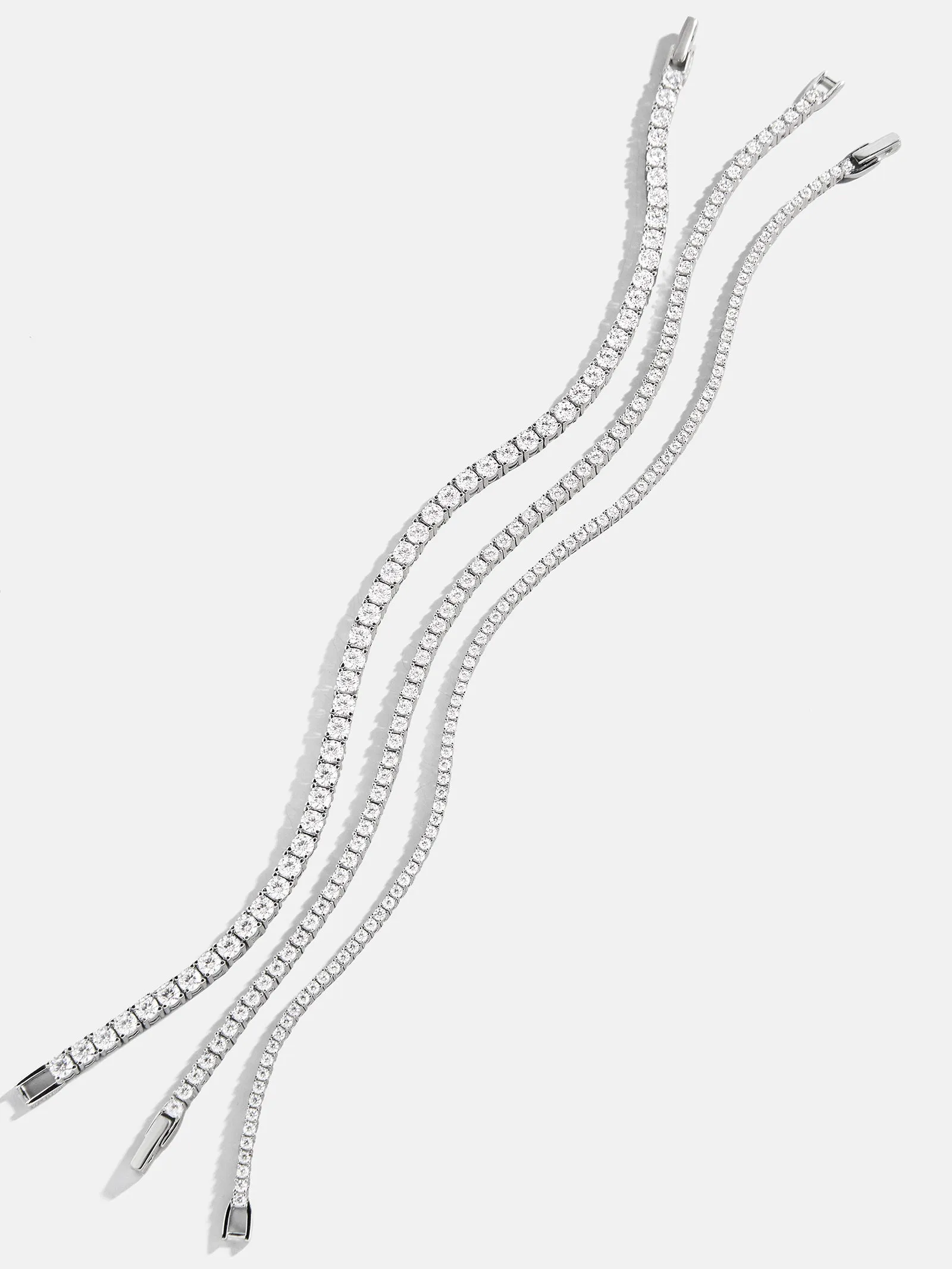 Billie Silver Tennis Bracelet - Rhodium Plated Silver sold by BaubleBar