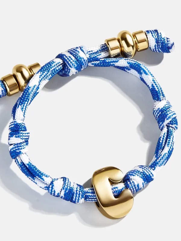 Knotty Initial Custom Bracelet - Royal Blue/White sold by BaubleBar