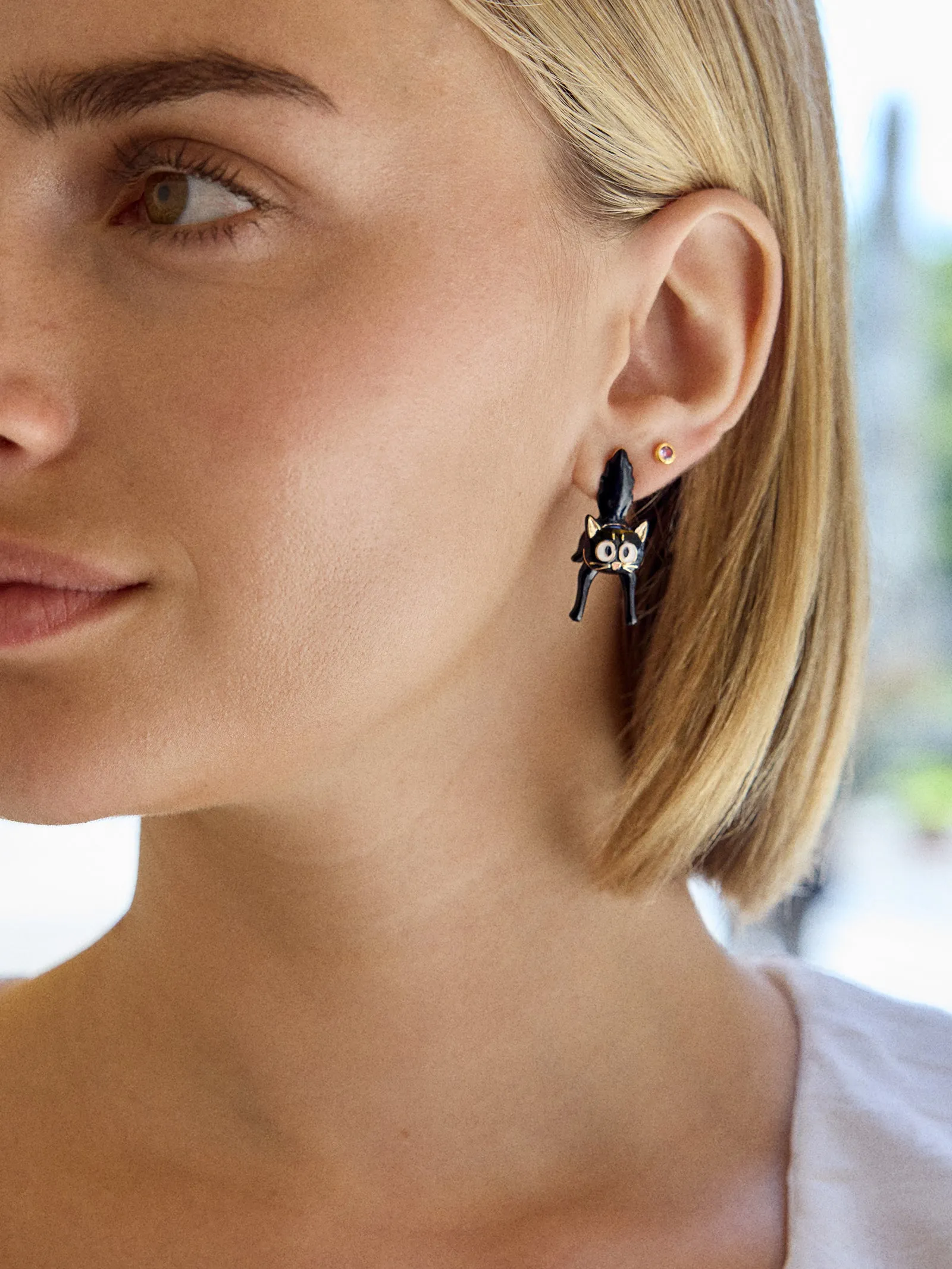 Scaredy Cat Earrings - Black Cat sold by BaubleBar product image thumbnail 2