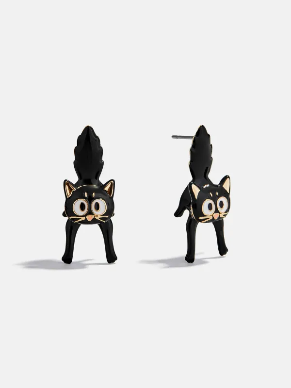 Scaredy Cat Earrings - Black Cat sold by BaubleBar