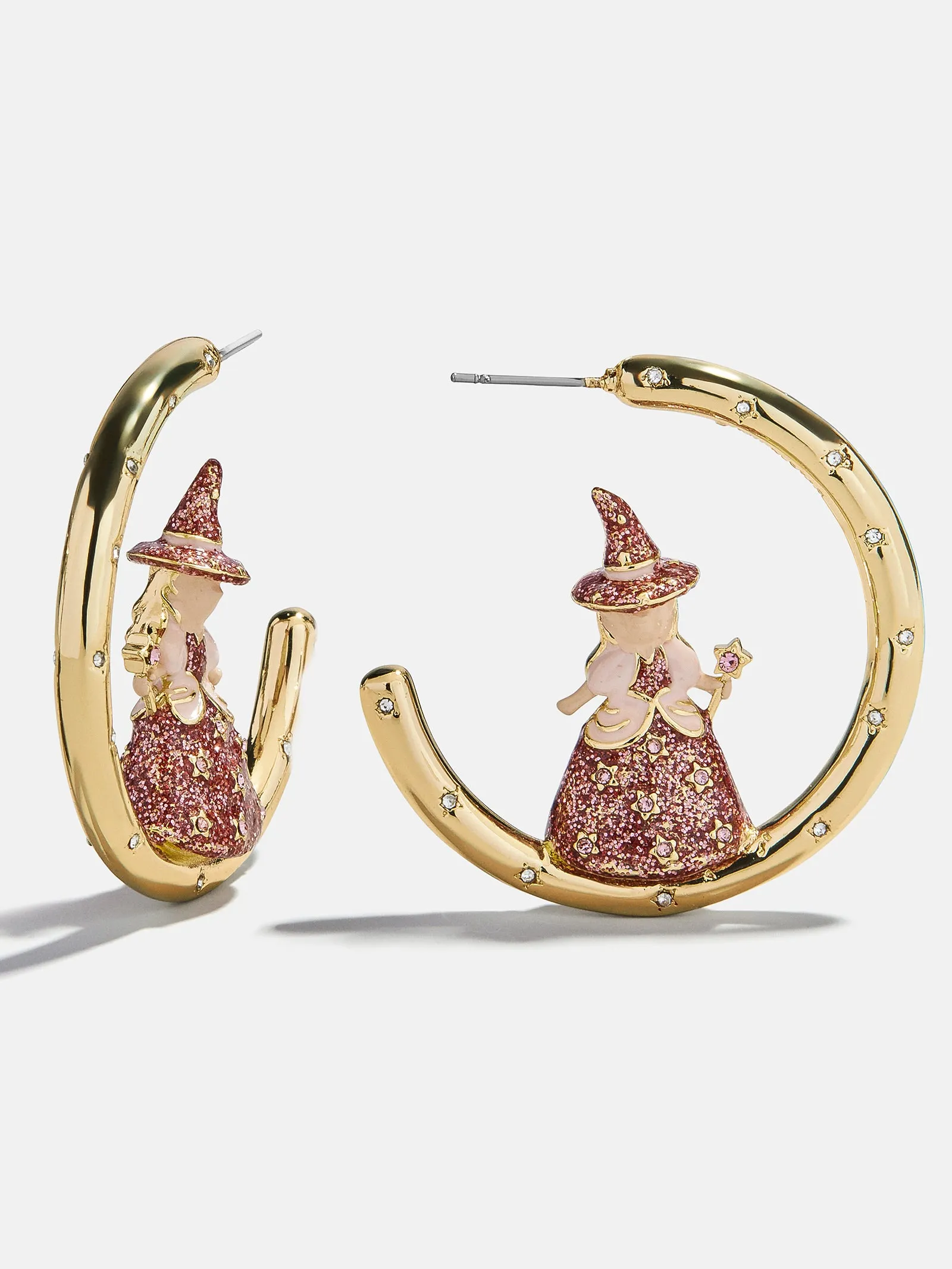 Good Witch Hoop Earrings - Gold/Pink sold by BaubleBar