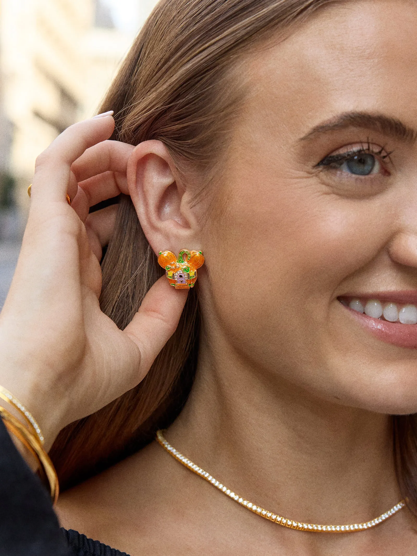 Disney Mickey Mouse Haunted Pumpkin Earrings - Pumpkin sold by BaubleBar product image thumbnail 2