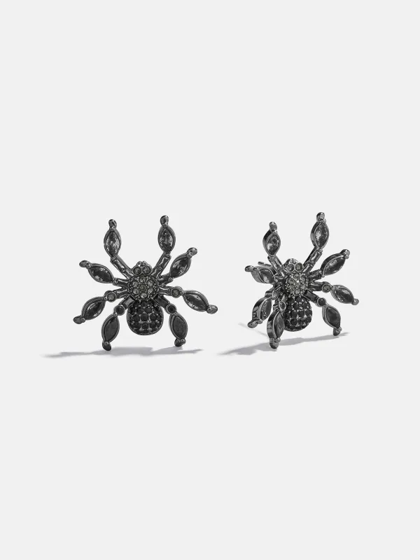 Crystal Creepers Spider Earrings - Black Spider sold by BaubleBar