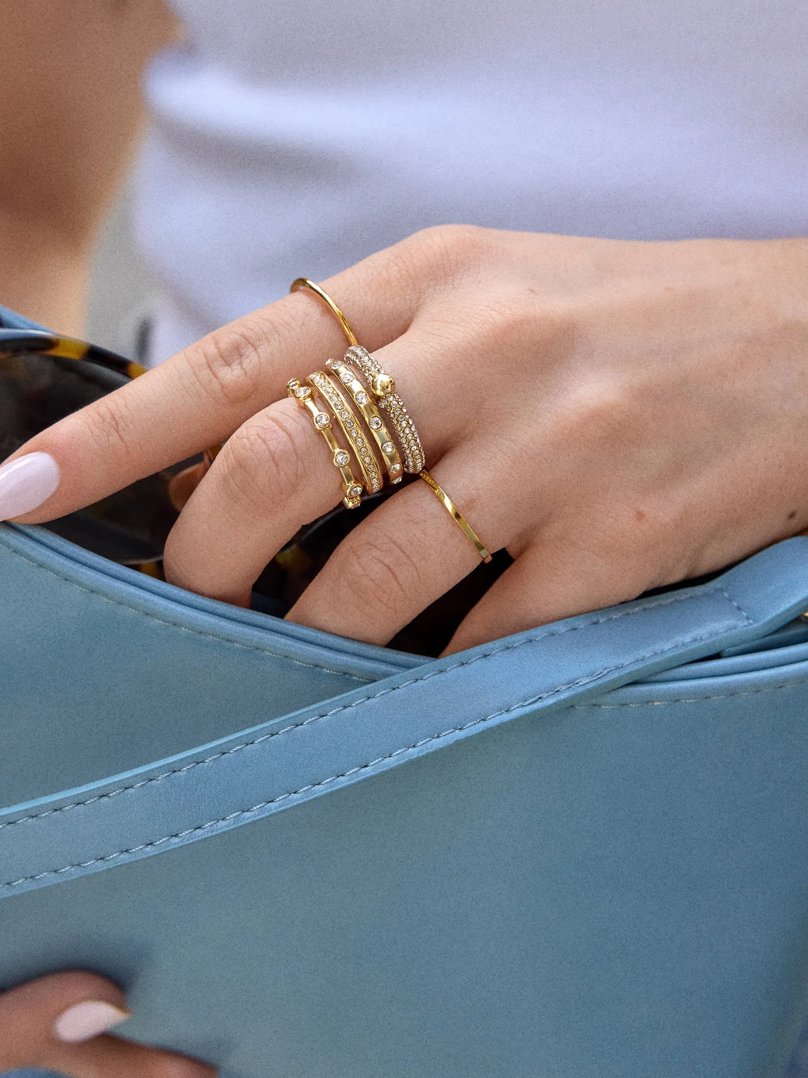 Rosaire Stacked Ring - Gold/Pavé sold by BaubleBar product image thumbnail 2