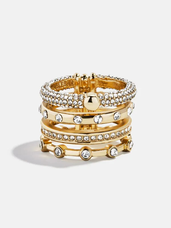 Rosaire Stacked Ring - Gold/Pavé sold by BaubleBar