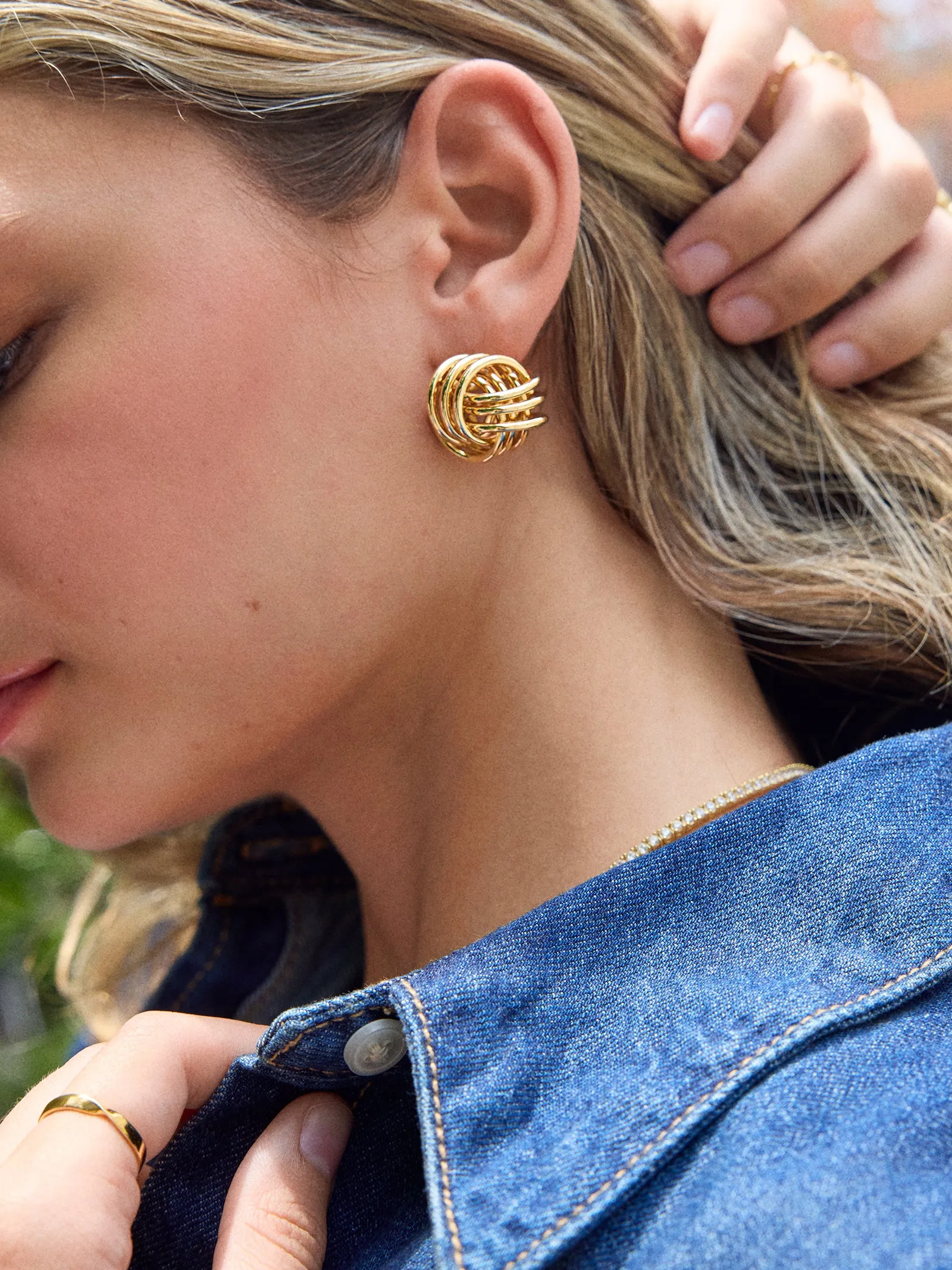 Lennox Gold Knot Earrings - Gold sold by BaubleBar product image thumbnail 2