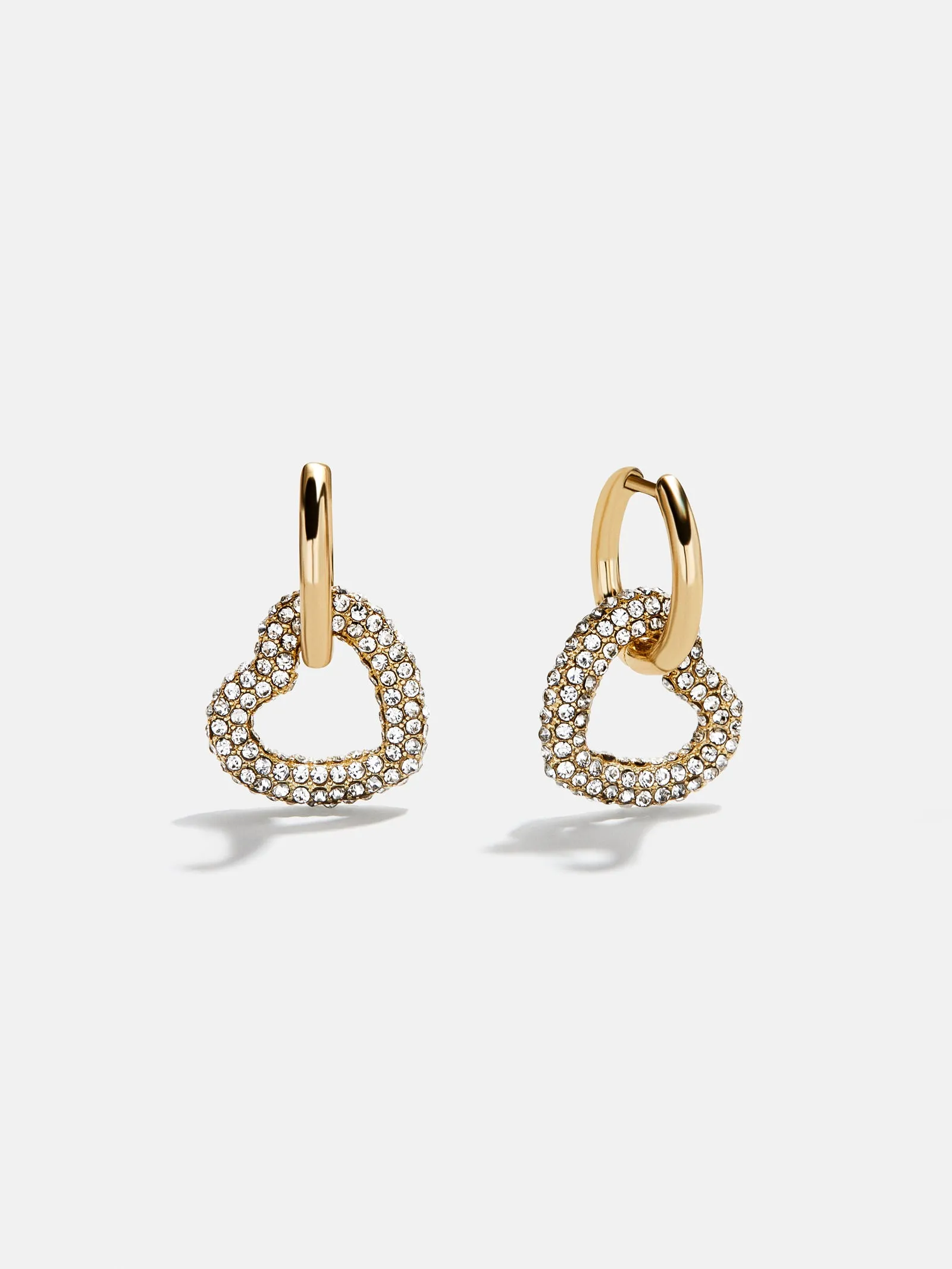 Keely Heart Earrings - Gold/Pavé sold by BaubleBar