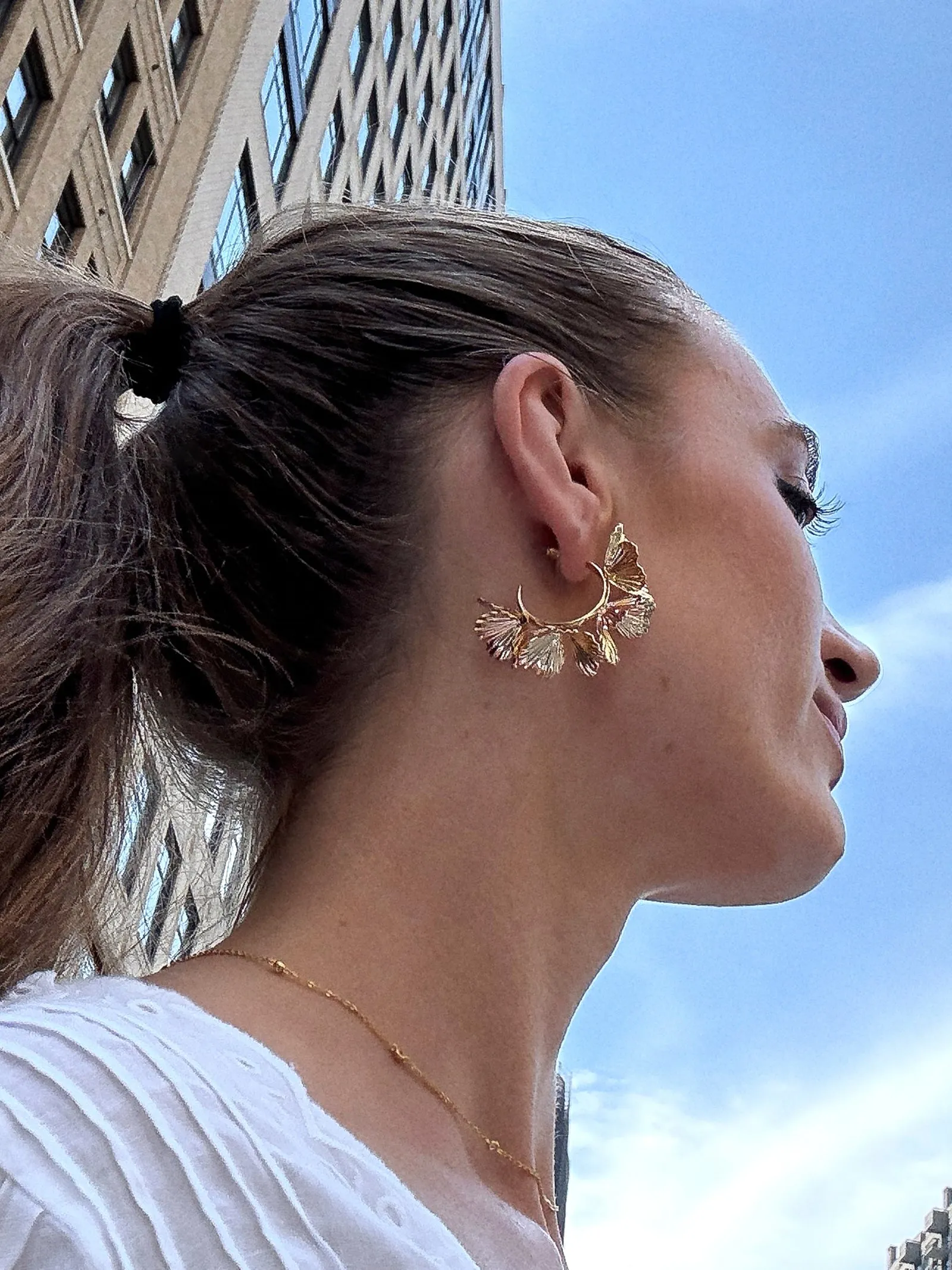 Fiorella Gold Floral Earrings - Gold sold by BaubleBar product image thumbnail 2