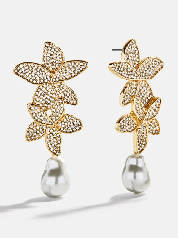 Marissa Floral Earrings - Gold/Pavé sold by BaubleBar
