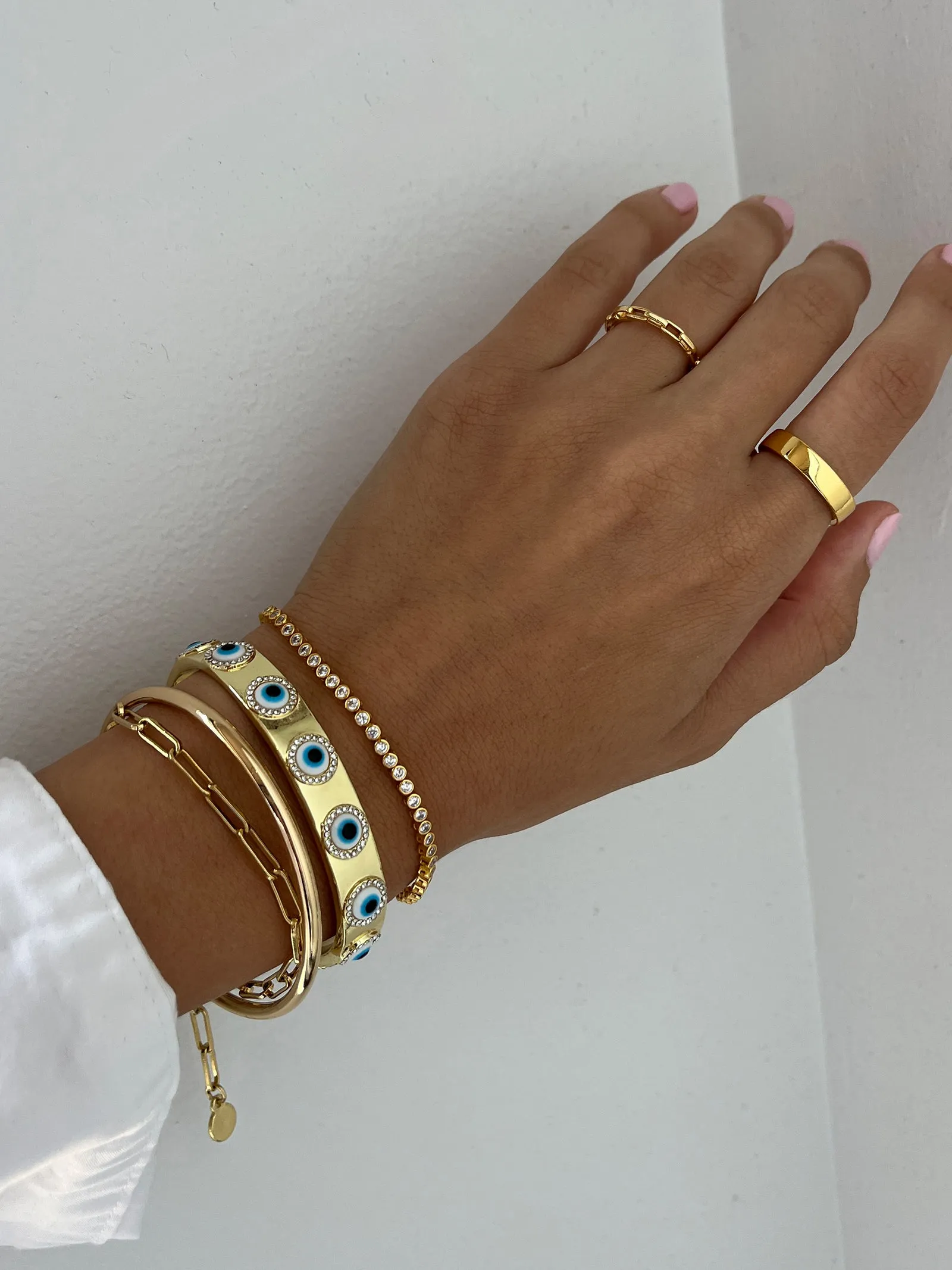 Eyes On Eyes Cuff Bracelet - Gold/Blue sold by BaubleBar product image thumbnail 2