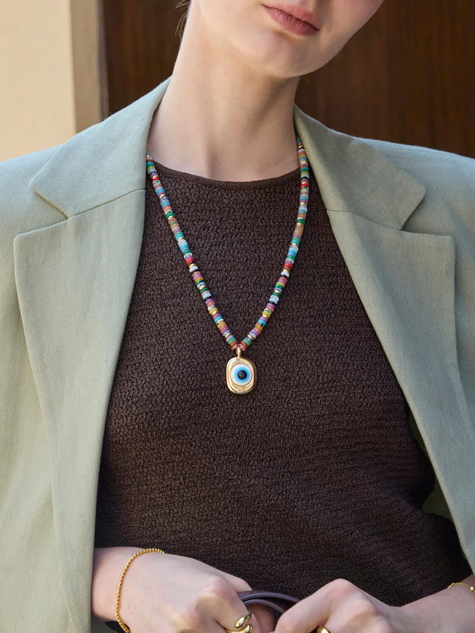 Amaris Semi-Precious Evil Eye Necklace - Evil Eye sold by BaubleBar product image thumbnail 3