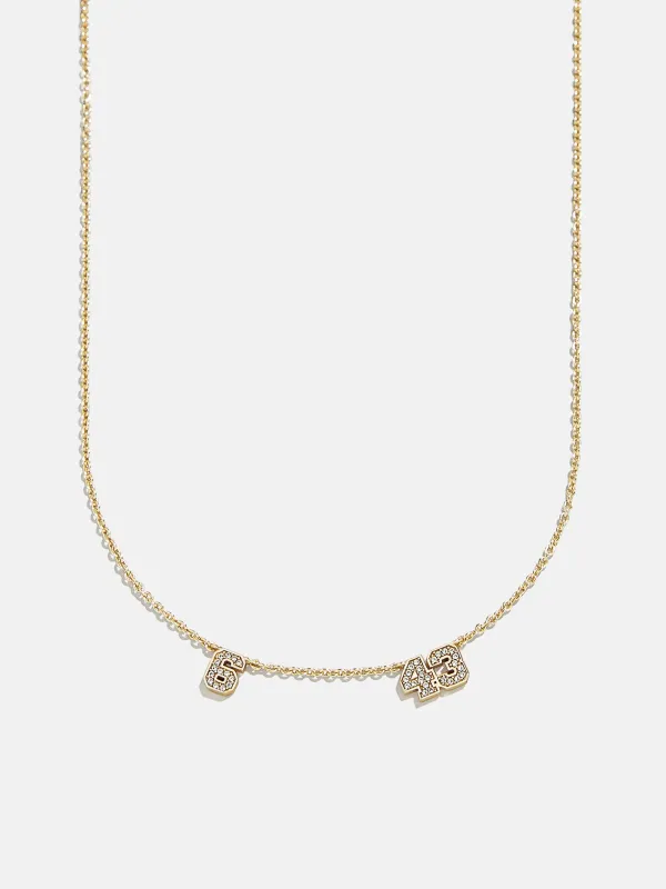 Varsity Number Custom Necklace - Two Gold Stations sold by BaubleBar