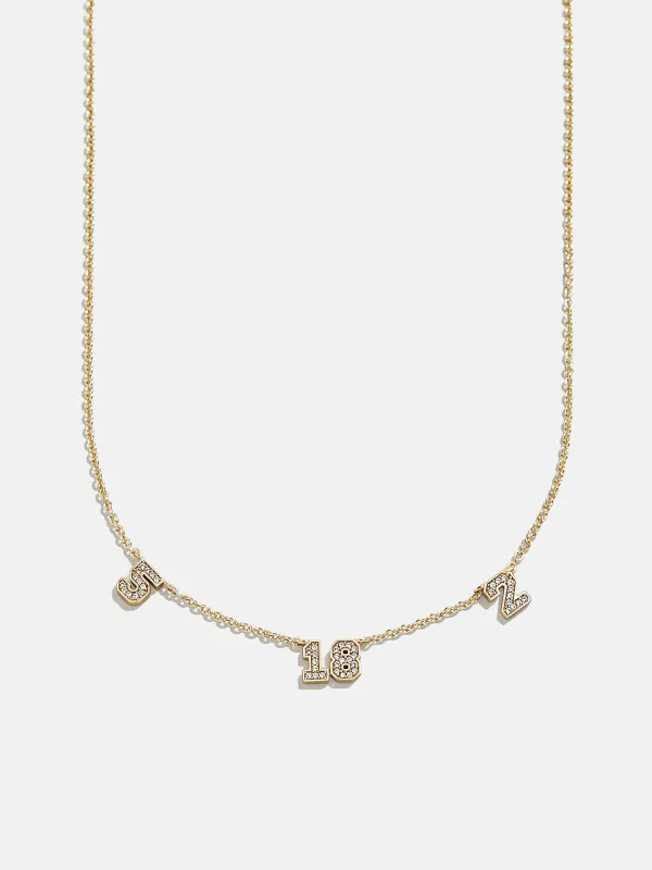 Varsity Number Custom Necklace - Three Gold Stations sold by BaubleBar